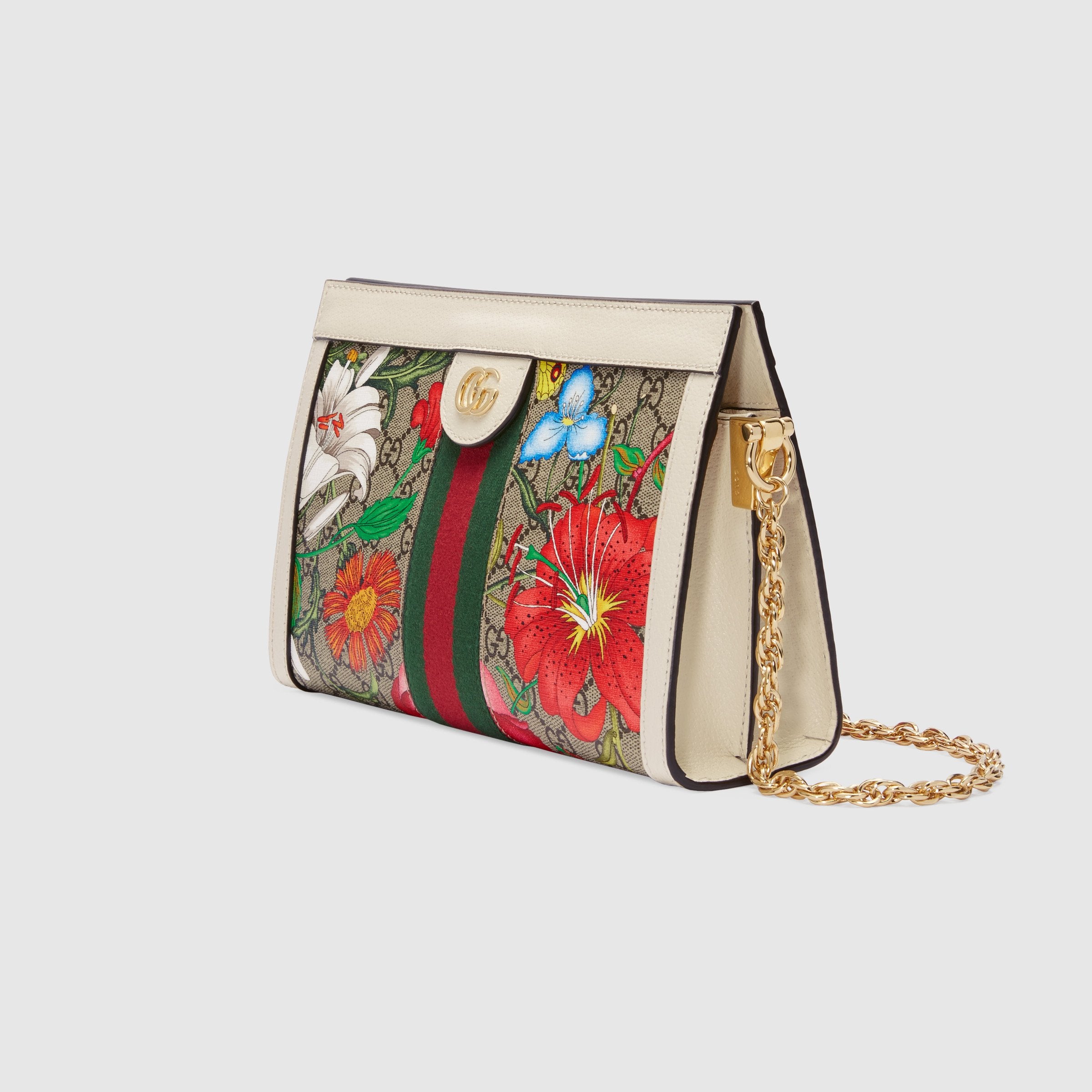 Gucci Ophidia GG Flora Small Shoulder Bag in White | Luxury Crossbody Purse for Women | Perfect for Date Night & Evening Events