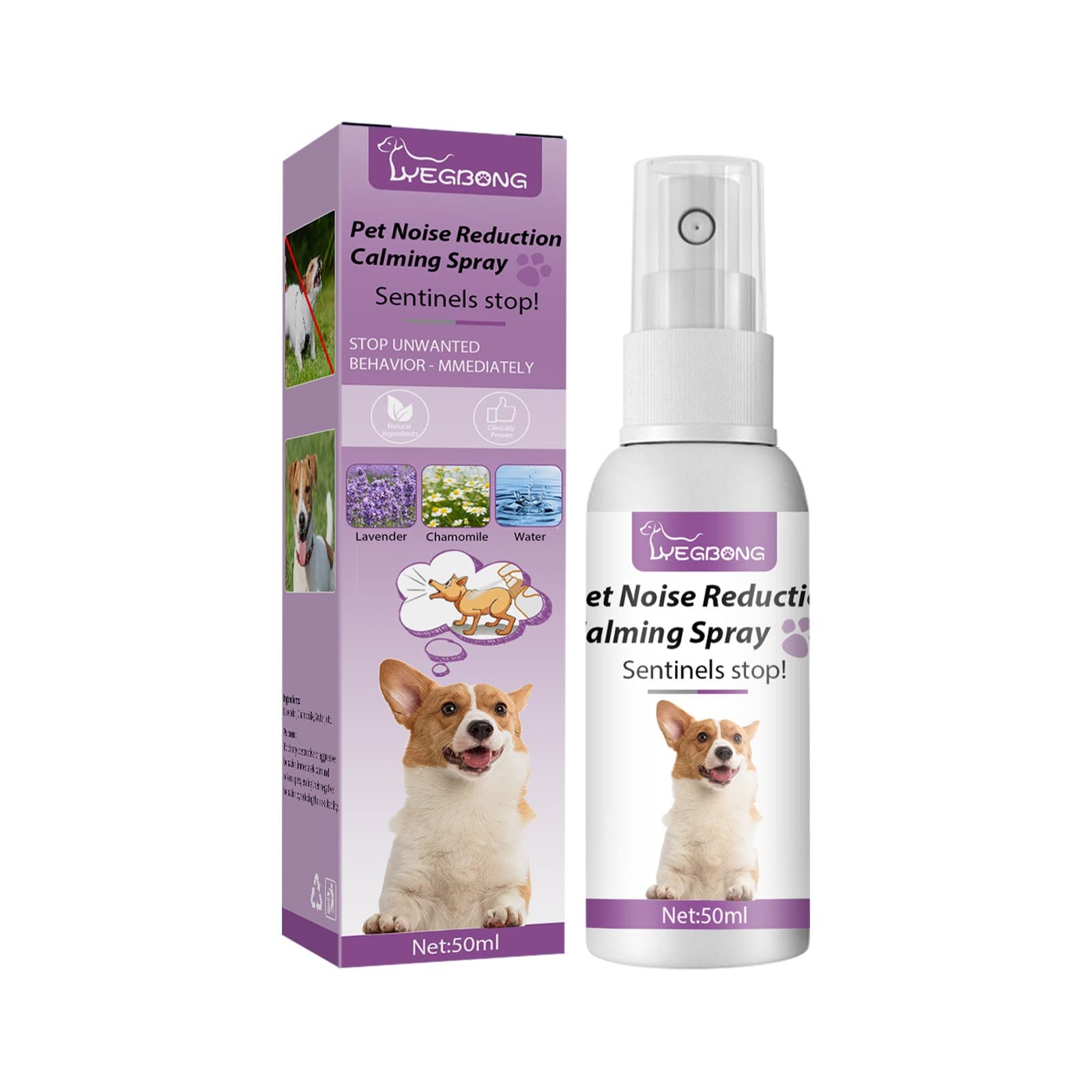 **Natural Herbal Calming Spray for Anxious Dogs & Cats - 50ml Pet Anxiety Relief for Nervousness, Grooming, Fireworks & New Environments | Stress-Free Pet Supplies for Travel & Vet Visits**