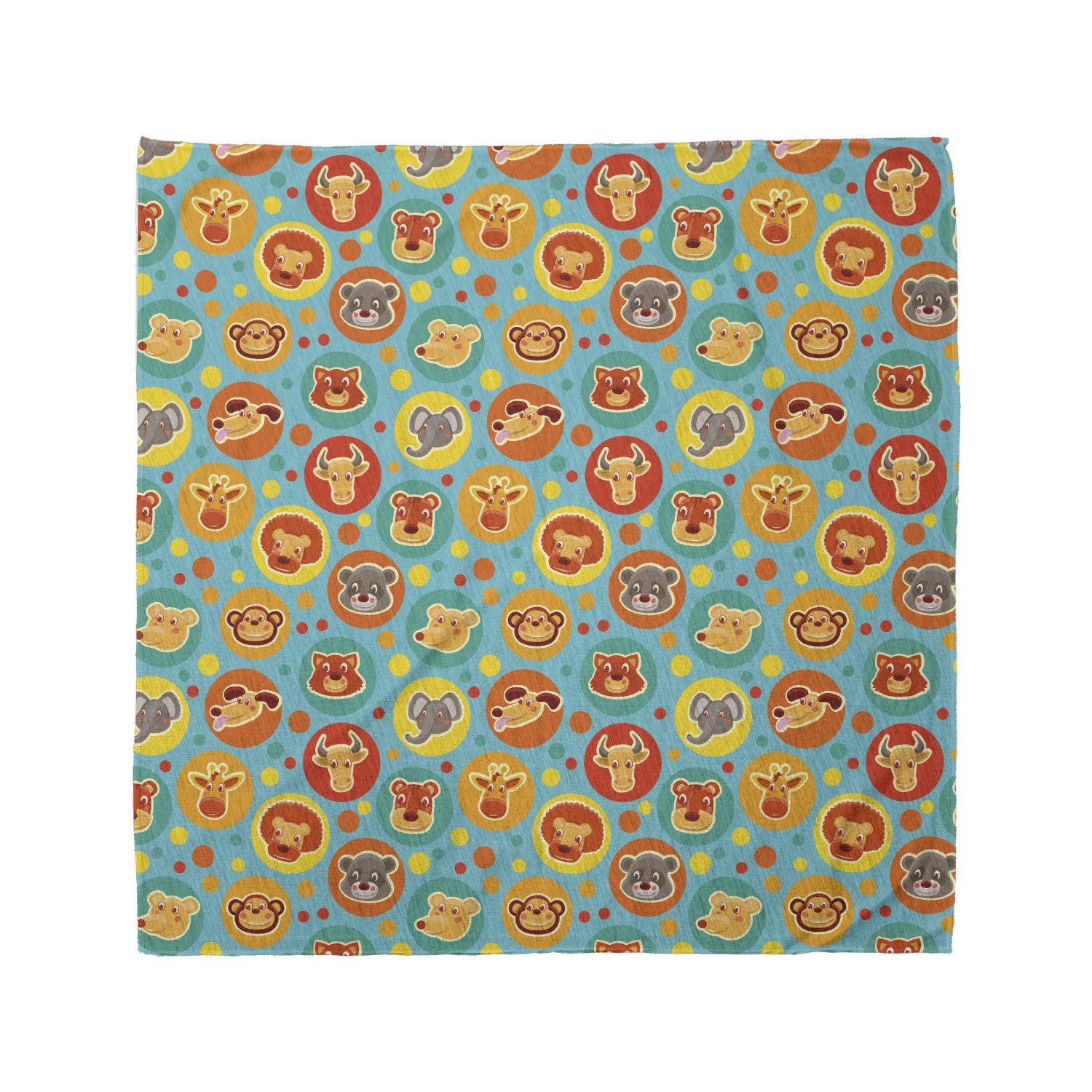Ambesonne Cartoon Animal Bandana - Fun Comic Faces Unisex Head & Neck Scarf for Men & Women | Perfect for Music Festivals, Cosplay & Outdoor Adventures