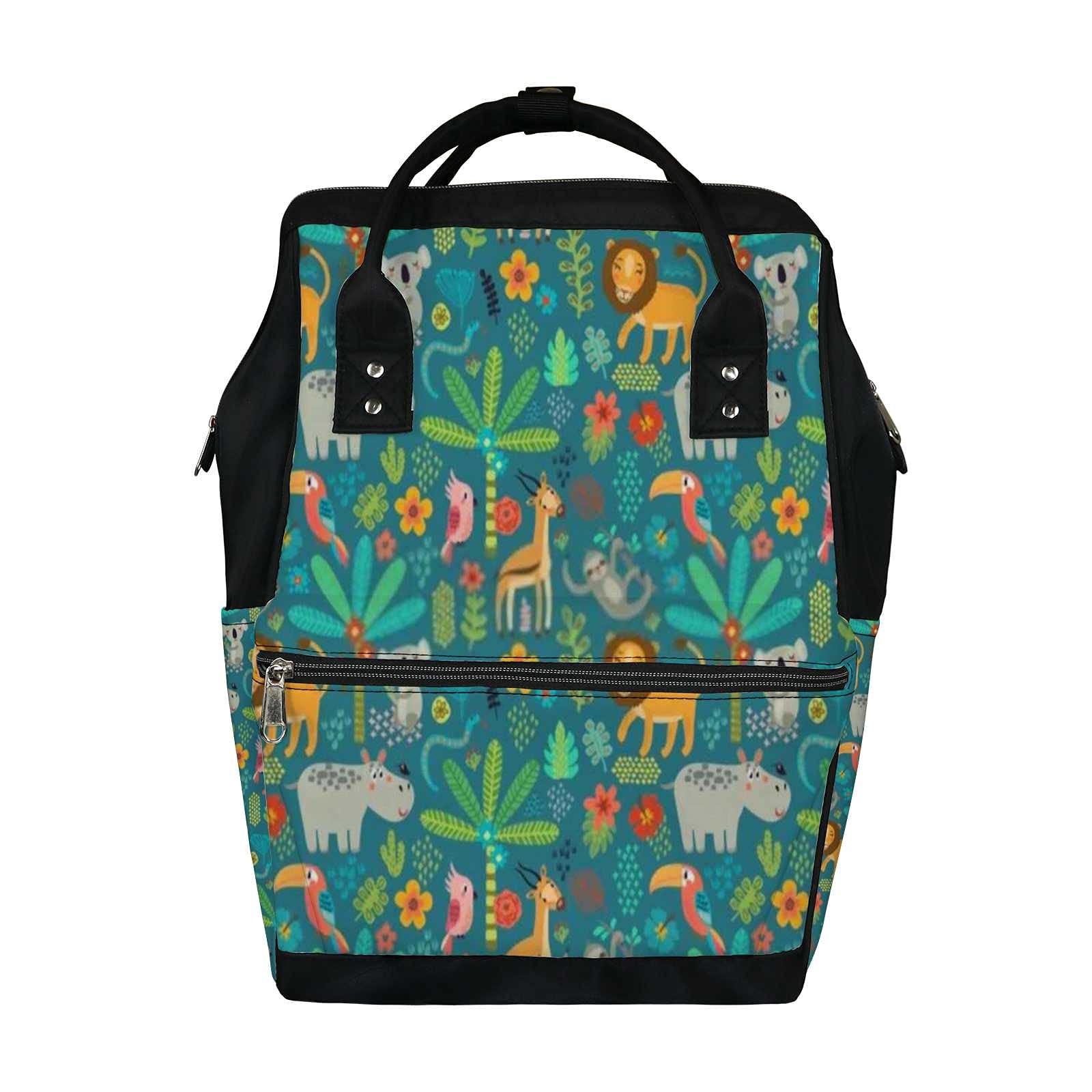 Waterproof Jungle Animal Diaper Backpack - Cute Cartoon Kawaii Baby Nappy Changing Bag with Large Capacity | Durable Travel Backpack for Women & Men | Perfect for Daycare, Outings & Family Trips