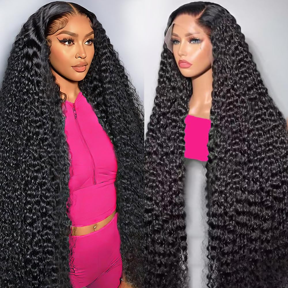 30 Inch Deep Wave Lace Front Wigs Human Hair - 200% Density 13x6 HD Transparent Lace - Pre Plucked Curly Human Hair Wig for Women with Baby Hair | Natural Look for Daily Wear, Parties & Special Occasions