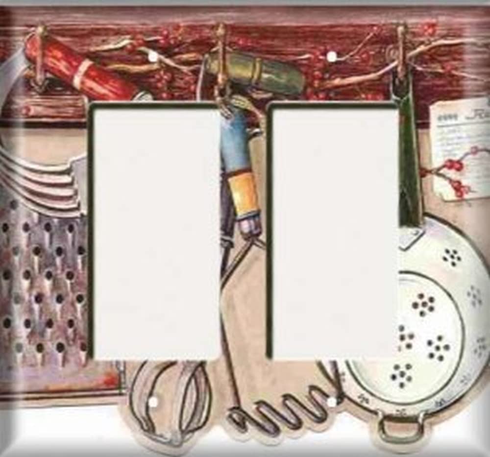 Decorative Light Switch Cover - Double Rocker for Kitchen Decor