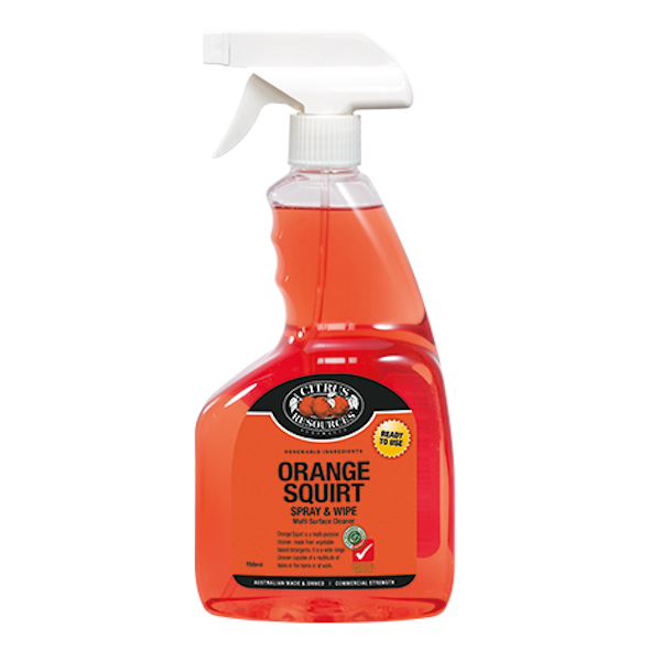 Citrus Resources Orange Squirt Spray and Wipe - All-Purpose Cleaner for Kitchen, Bathroom & Stain Removal - Natural Degreaser & Disinfectant for Home, Office & Commercial Use
