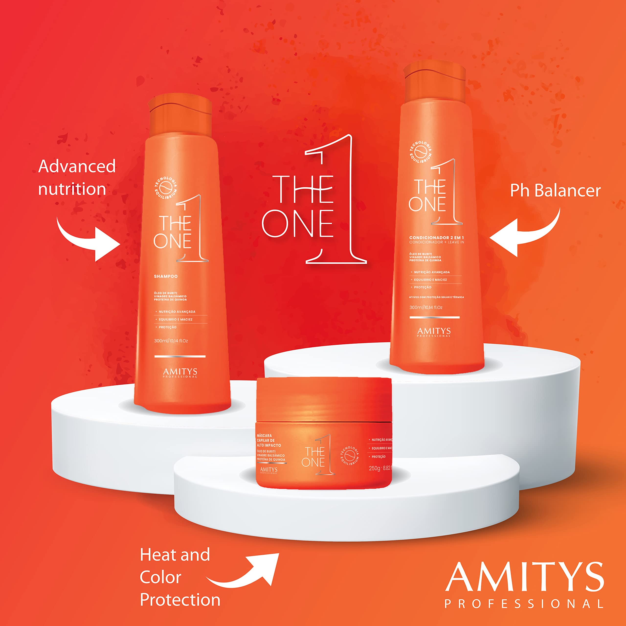 The One 2 in 1 Hydrating Conditioner with Buriti Oil & Quinoa Protein - Vegan, Damage Repair & Hair Strengthening Treatment - Petroleum, Sulfate & Paraben Free (300ml) - Perfect for Dry, Damaged Hair & Daily Nourishment