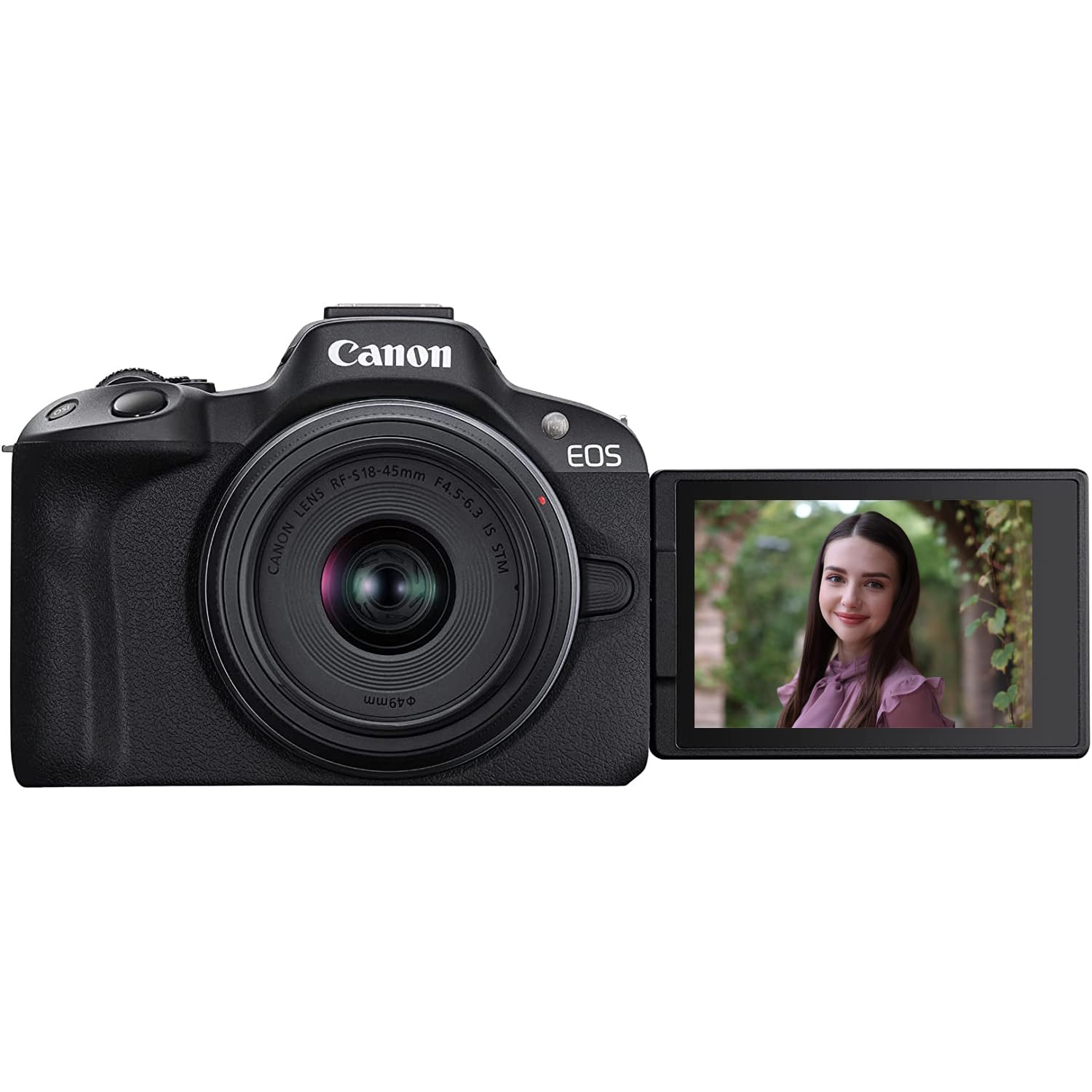 Canon EOS R50 Mirrorless Camera with RF-S 18-45mm Lens Kit - Includes Photography Bag, Microphone, Tripod & Accessories | Perfect for Vlogging, Travel Photography & Content Creation (Black)