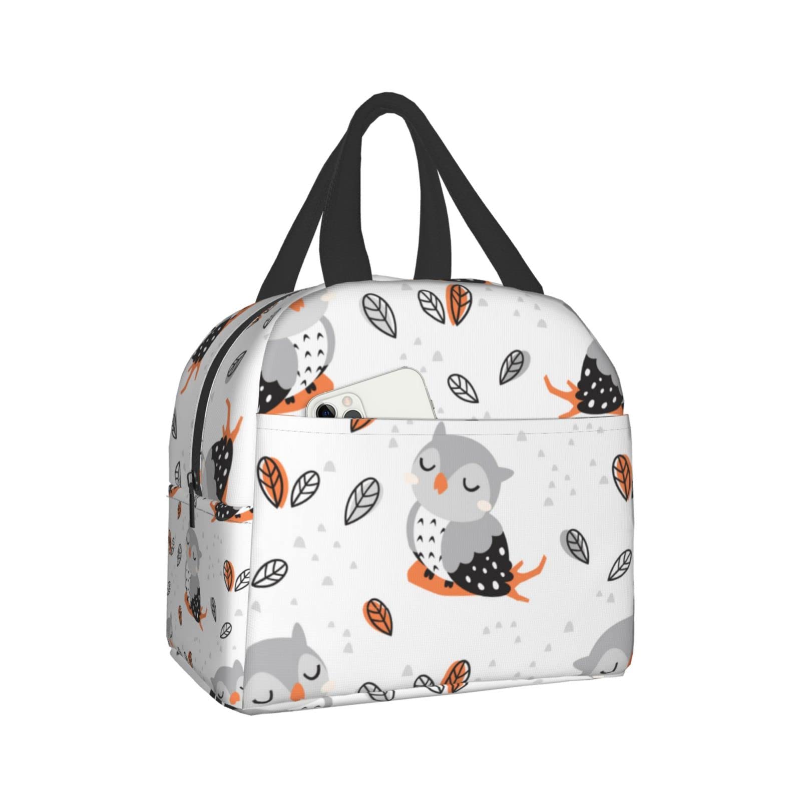 Insulated Owl Lunch Box for Women & Men - Reusable Thermal Lunch Bag for Office, School, Camping, Hiking, Picnic, Beach & Travel - Cute Animal Design Lunch Tote