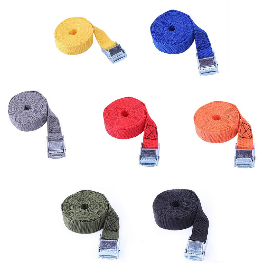 2M Heavy-Duty Ratchet Tie Down Straps with Metal Buckles - Secure Cargo for Cars, Motorcycles & Bikes - Strong Tow Rope for Luggage, Bags & Transport - Perfect for Road Trips, Moving & Hauling