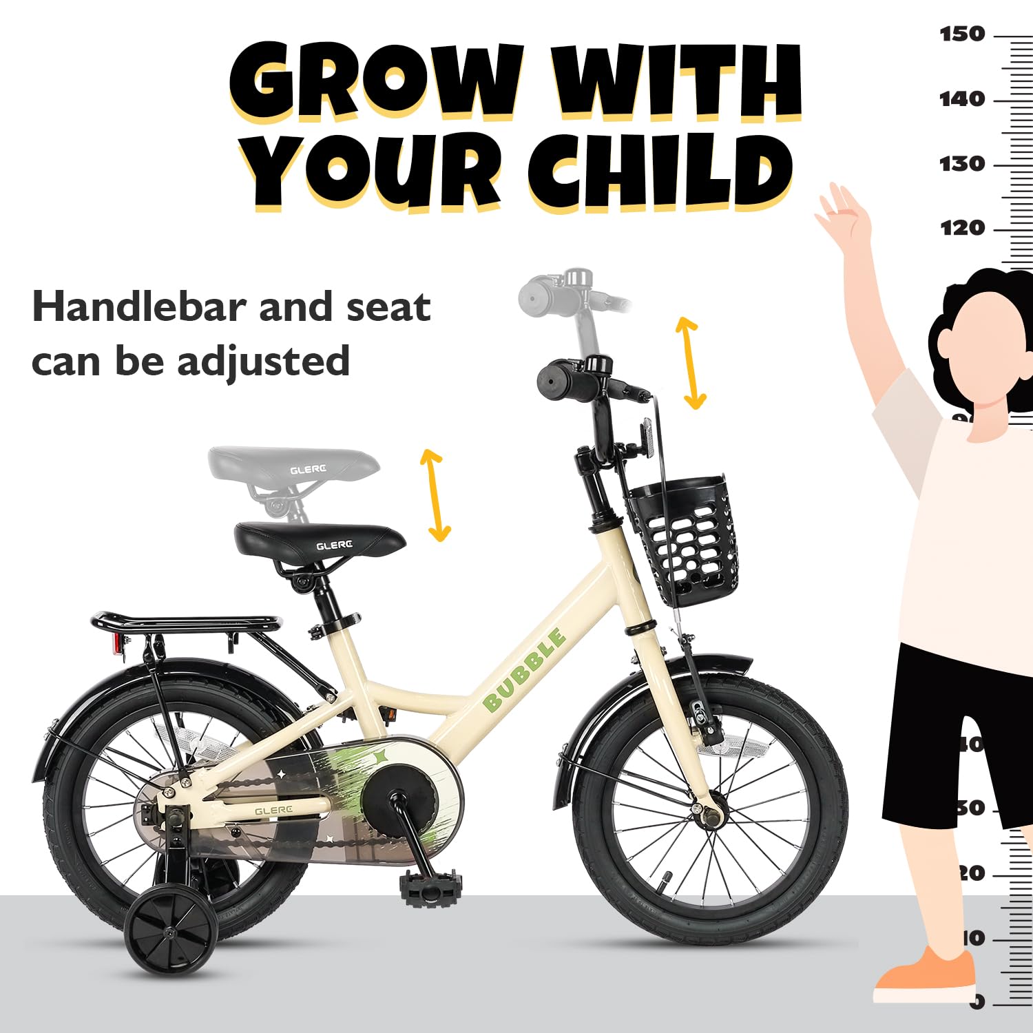 Fantasy 12 14 16 18 20 Inch Kids Bicycle for Boys & Girls Ages 2-14 - Includes Training Wheels, Water Bottle Holder & LED Headlight - Multiple Color Options - Perfect for Neighborhood Rides, Park Adventures & Learning to Bike