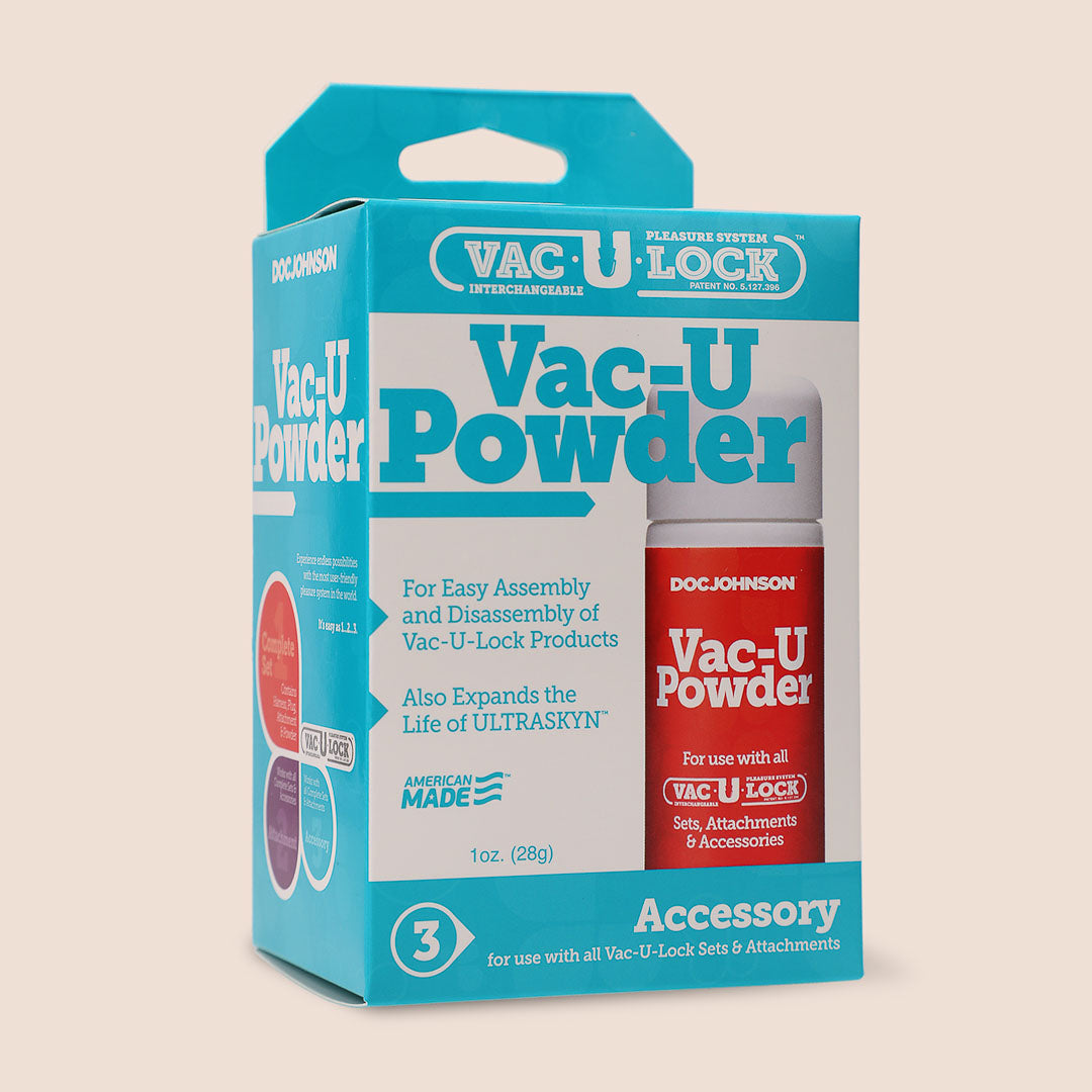 Vac U Powder Lubricant - Talc-Free Personal Lubricant for Enhanced Comfort & Intimacy | Ideal for Sensitive Skin & Latex Safety | Perfect for Couples & Solo Use