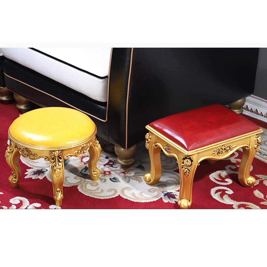 ZYIFAN Vanity Stool with Thick Padded Cushion - Makeup Bench & Dressing Stool with ABS Legs - Easy-to-Clean Faux Leather Upholstery - Perfect for Bedroom, Bathroom & Piano Seating
