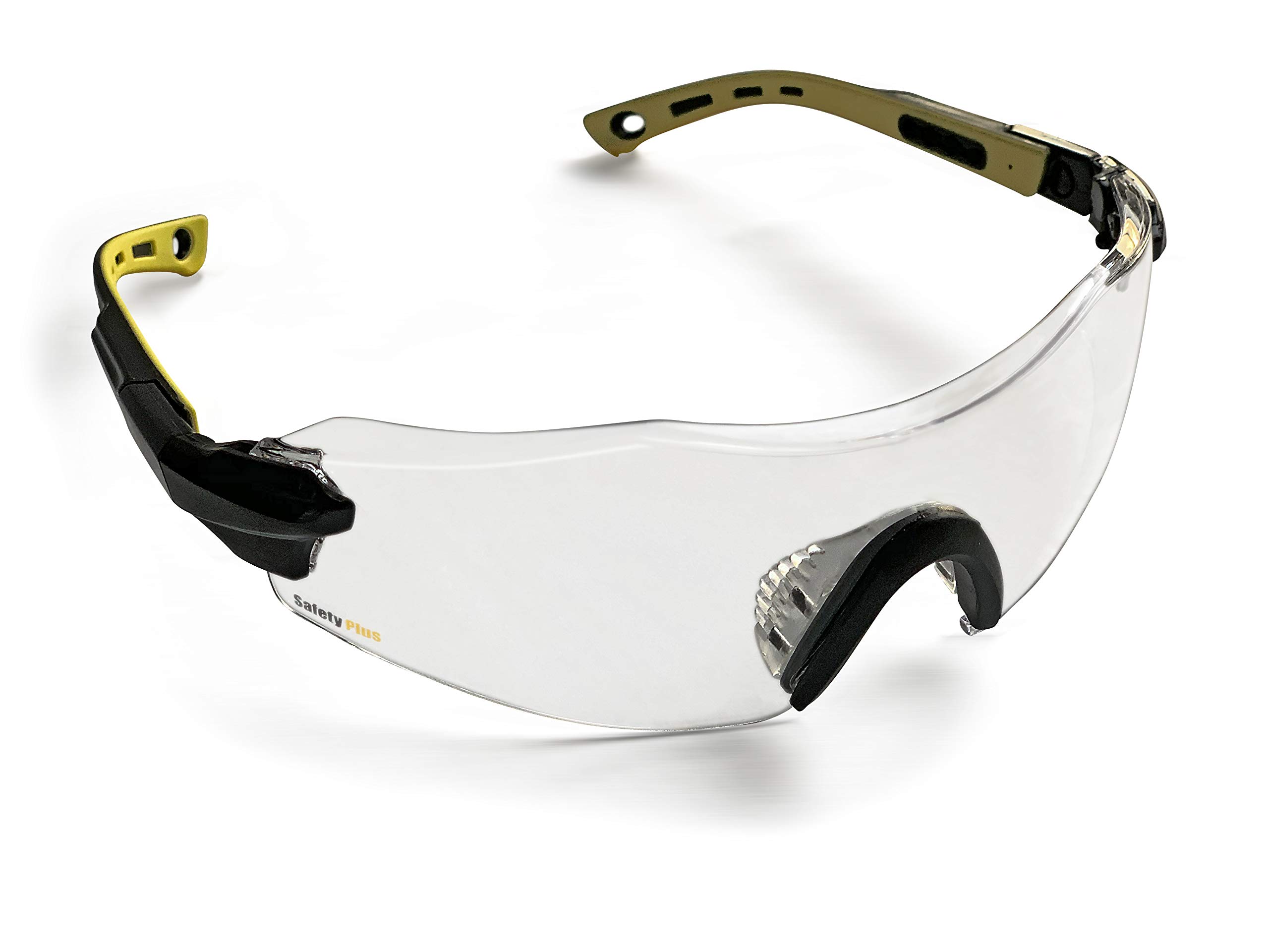SPG801SM ANSI Z87.1 Certified Safety Glasses - Smoke Lens with UV Protection, Anti-Scratch Wrap Around Design, Non-Slip Adjustable Temples for Comfort | Ideal for Construction, Woodworking, Lab Work & Outdoor Activities