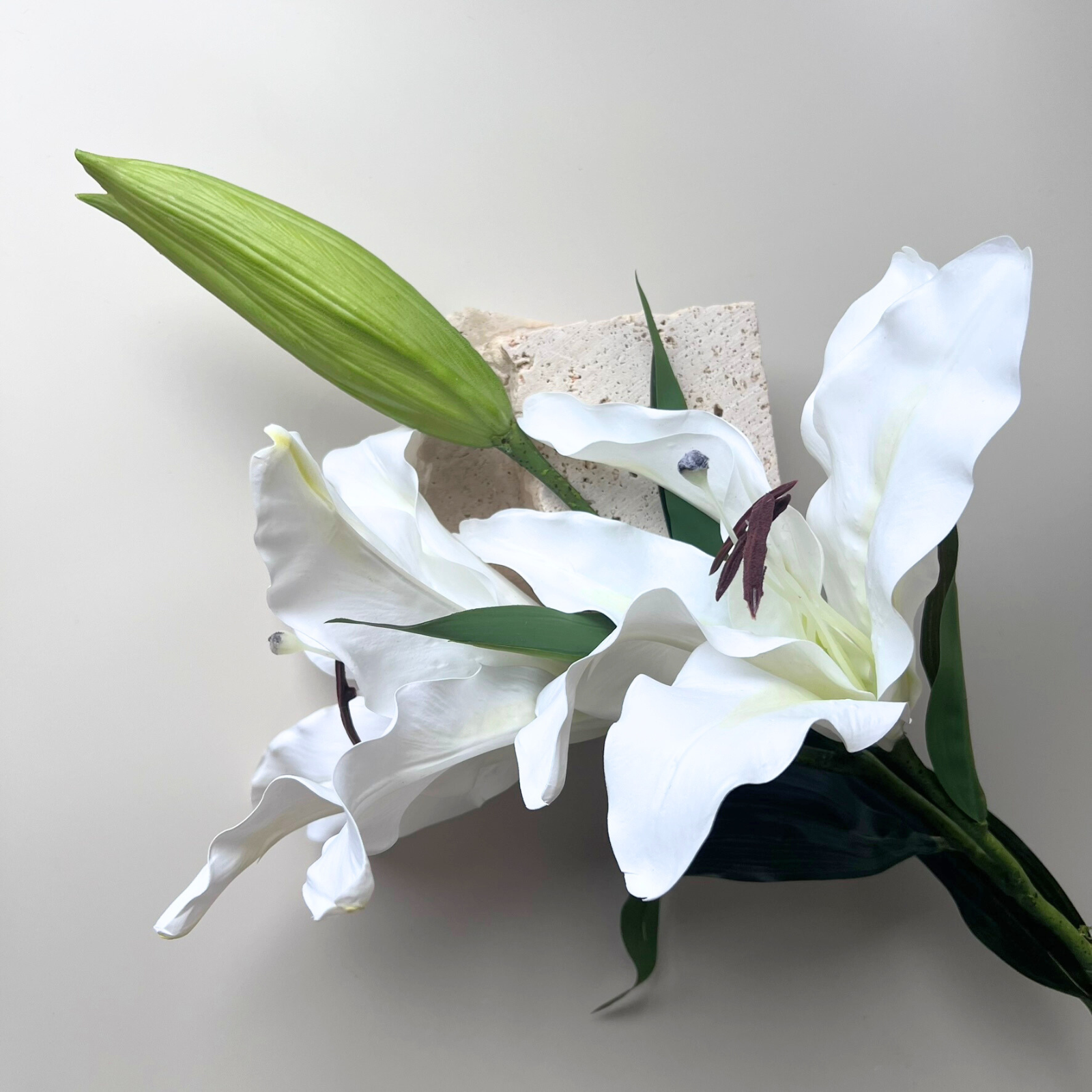 Real Touch White Tiger Lily Artificial Flowers - Lifelike Fake Flowers for Home Decor, Wedding Centerpieces, and Floral Arrangements