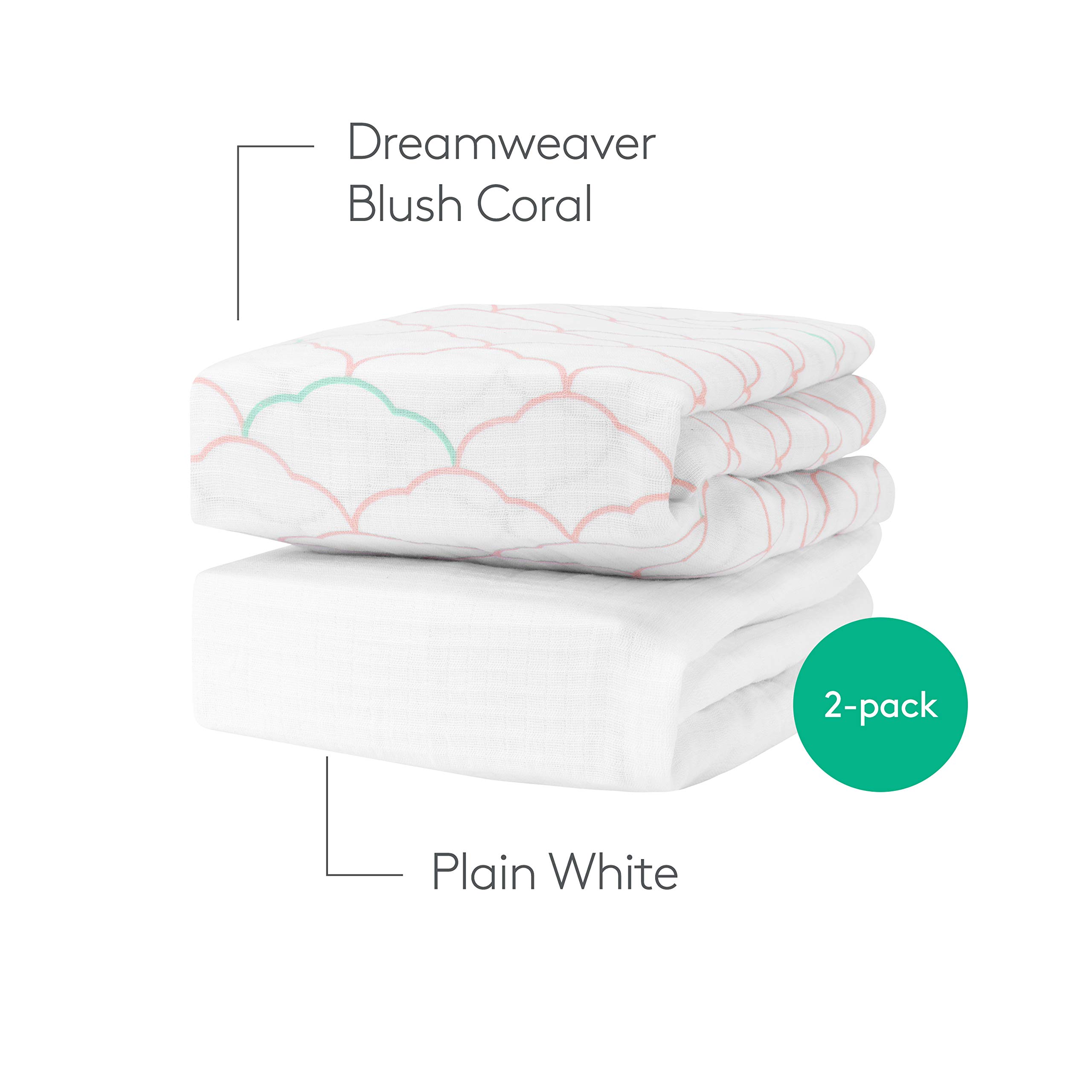 Organic Muslin Cotton Mini Crib Sheets 2-Pack - Ultra Soft & Breathable Baby Bedding for 24