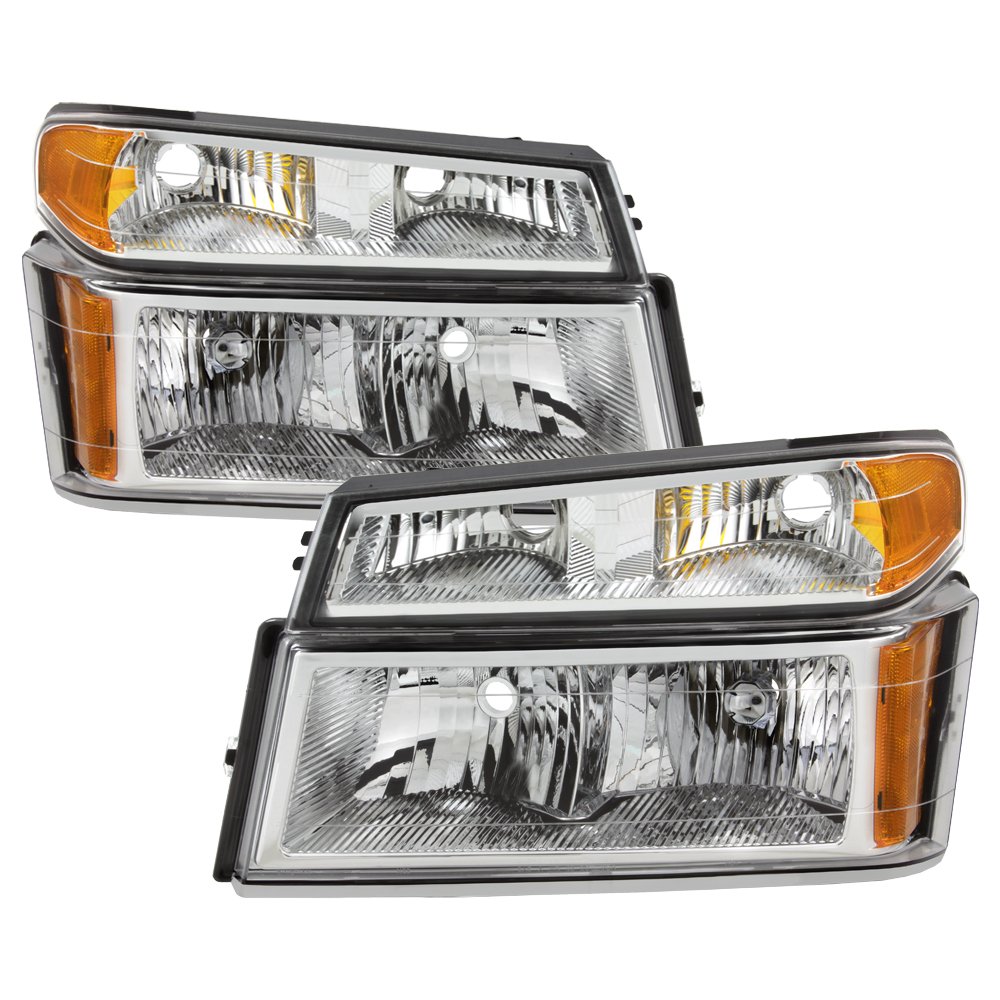 XTune Replacement Headlights with Bumper Lights for 2006 Chevy Colorado, Canyon & Isuzu i-208, i-290, i-350, i-370 - OEM Style Direct Fit Upgrade - Perfect for Night Driving and Off-Road Adventures