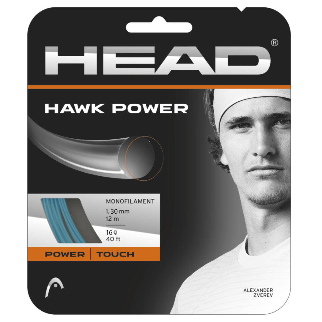 Head Hawk Power 16/1.30 Tennis String (Petrol) - High Performance Polyester Tennis Racket String for Control & Spin - Perfect for Competitive Players & Advanced Tennis Enthusiasts