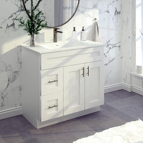 White Shaker Vanity Base