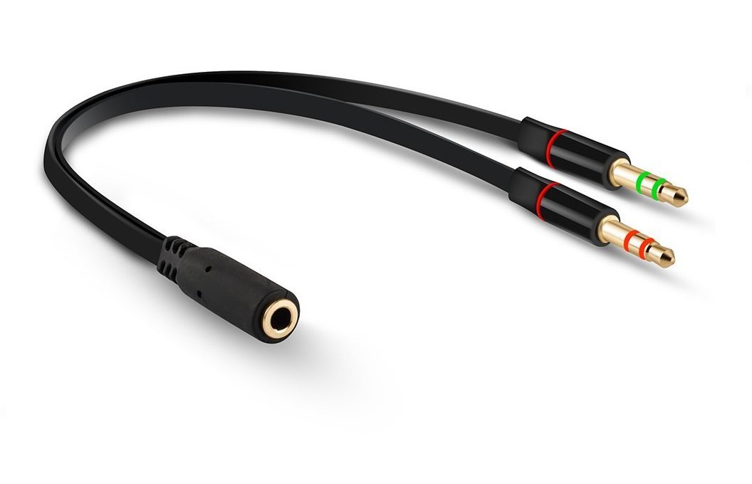 D & K Exclusives 3.5mm Female to Dual 3.5mm Male Audio Y Splitter Cable - Headphone Mic Splitter for PC, Laptop, Smartphone - Perfect for Gaming, Online Meetings & Music Sharing