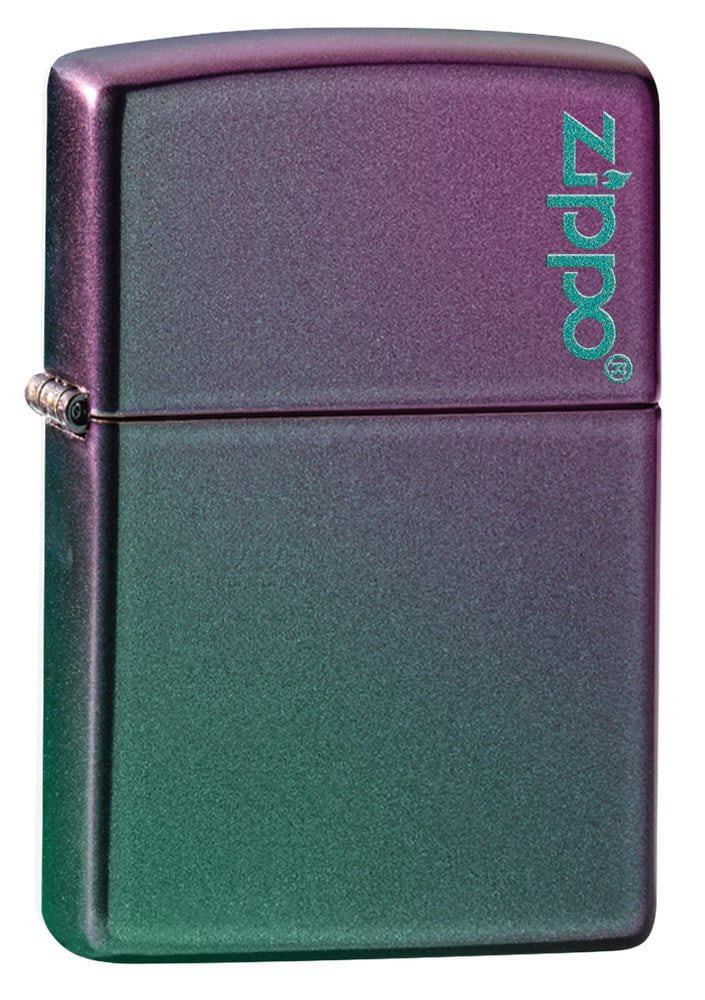 Classic Iridescent Zippo Logo Lighter - Vintage Windproof Refillable Metal Lighter for Camping, Travel & Outdoor Adventures