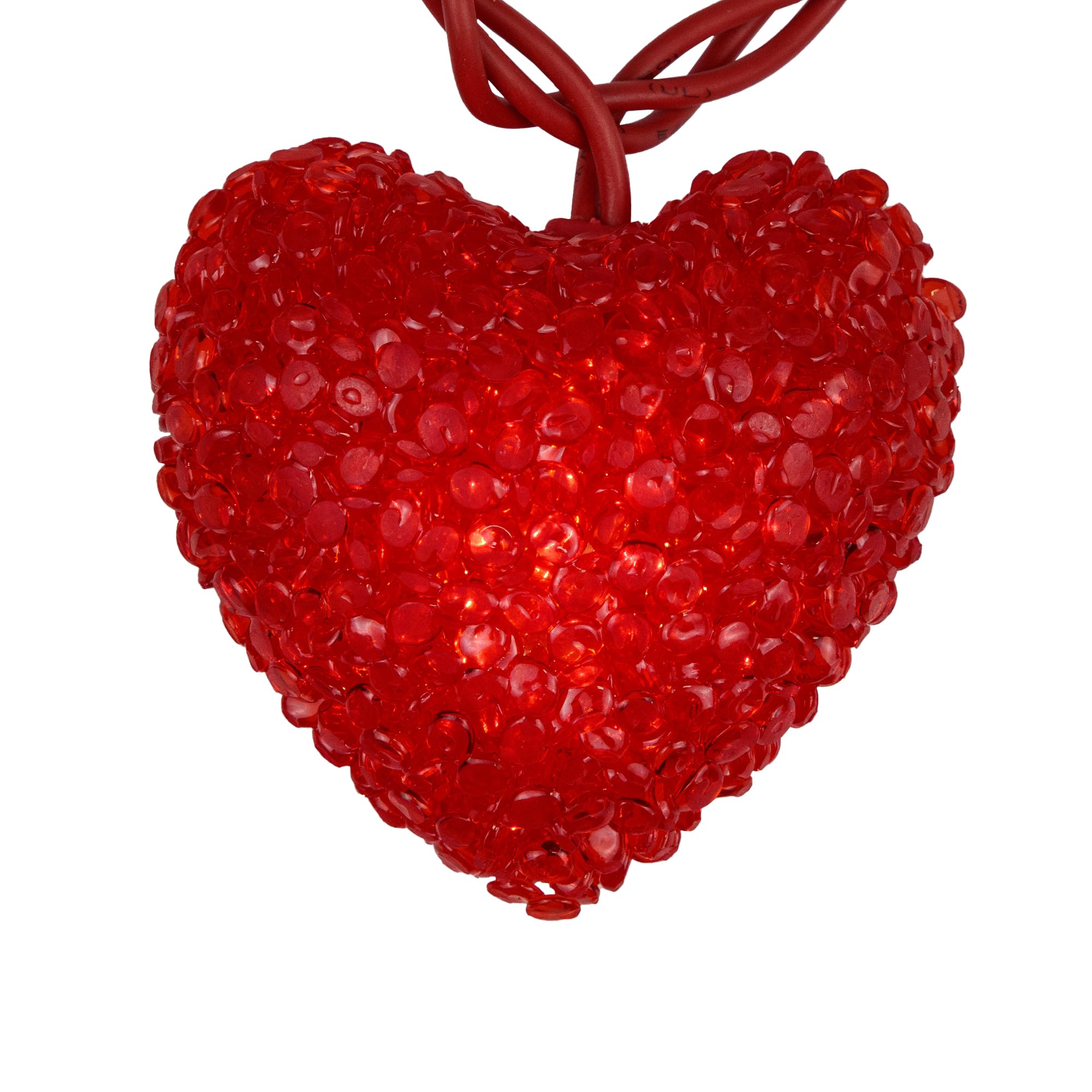 Northlight 10-Count Red Heart Mini Valentine's Day LED Lights - 7.5ft Red Wire String Lights for Romantic Decor, Wedding, Party & Home Decoration
