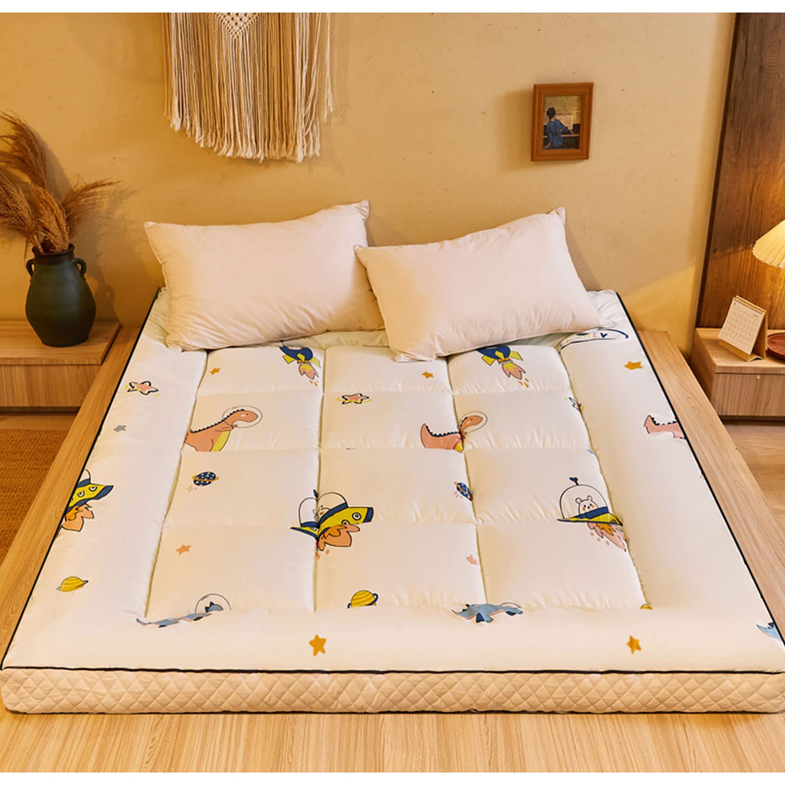 WENNEW Japanese Floor Futon Mattress - Foldable Tatami Mat for Sleeping, Camping & Minimalist Living | King Size Roll-Up Bed Mat | Perfect for Small Spaces, Guest Rooms & Outdoor Adventures