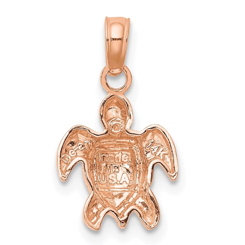 14K Gold Textured Mini Sea Turtle Charm Pendant - Handmade Jewelry for Women, Dainty Necklace Gift for Her - Perfect for Beach Vacations, Summer Outfits & Boho Style