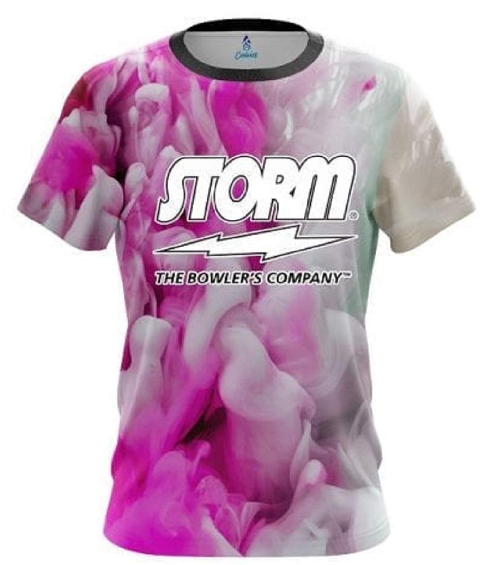 Storm Pink Clouds Bowling Jersey - Women's Performance Bowling Shirt for League & Tournament Play - Breathable & Comfortable for Casual & Competitive Bowlers