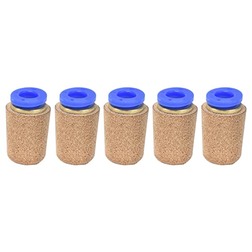5Pcs High-Quality Metal Air Silencers - Pneumatic Exhaust Mufflers with Superior Noise Reduction & Excellent Filtration for Air Cylinder Lines | Perfect for Industrial Machinery, Automation Equipment & DIY Pneumatic Systems