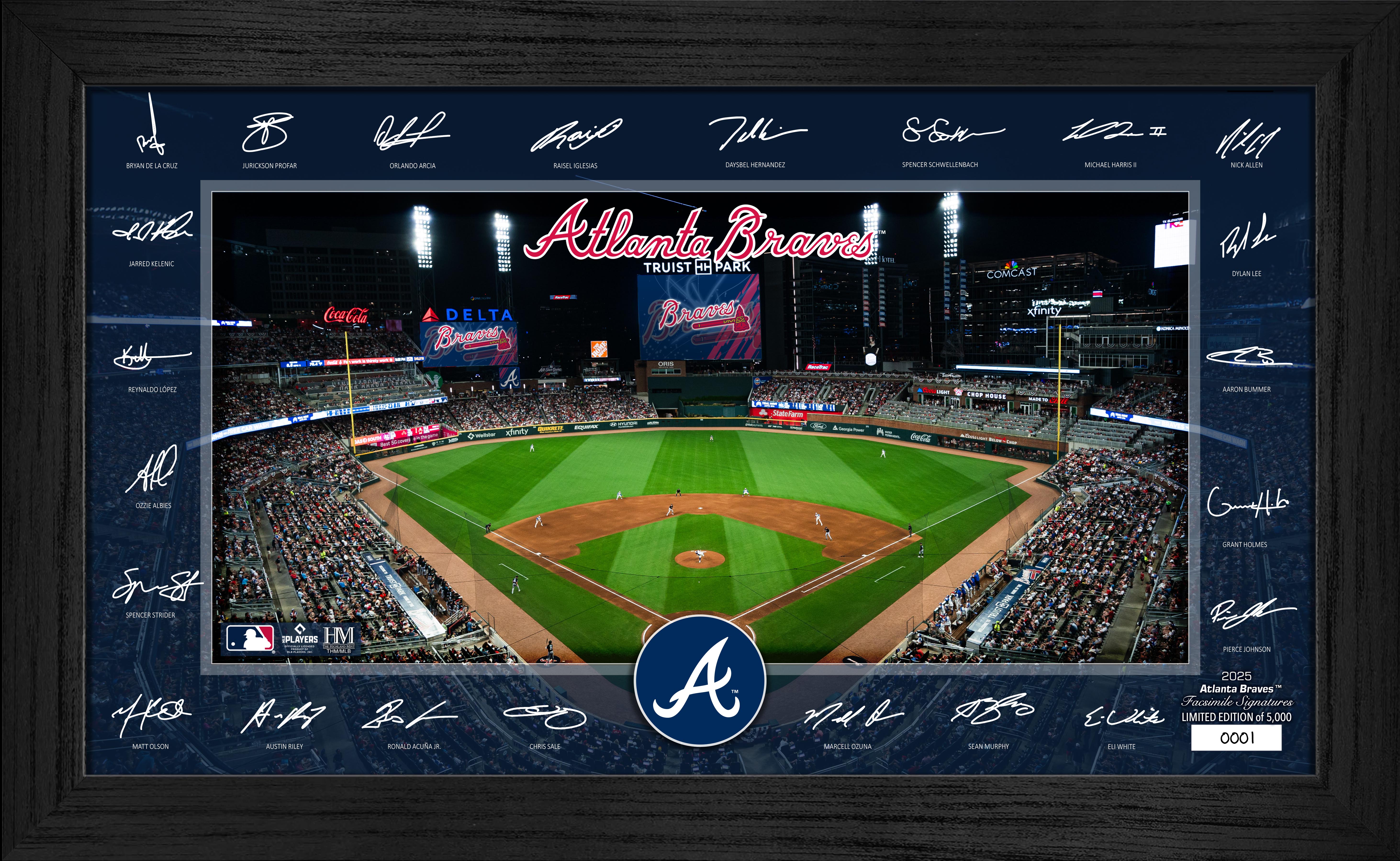 Atlanta Braves 2025 Signature Field Frame - Officially Licensed MLB Baseball Display Case for Collectibles - Perfect for Home, Office, or Sports Memorabilia Room Decor