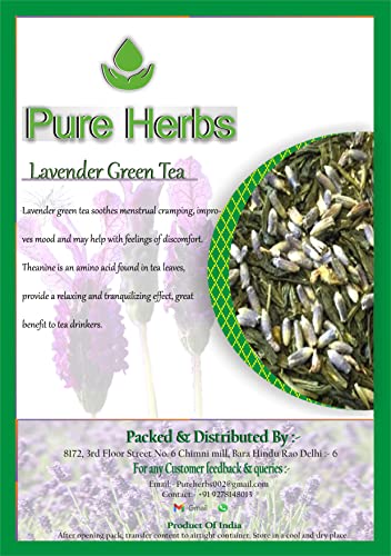 Pure Organic Green Tea with Lavender (Loose Leaf) - 1000g Herbal Tea for Relaxation & Stress Relief | Healthy Daily Beverage Alternative | Perfect for Afternoon Tea, Meditation & Bedtime Routine