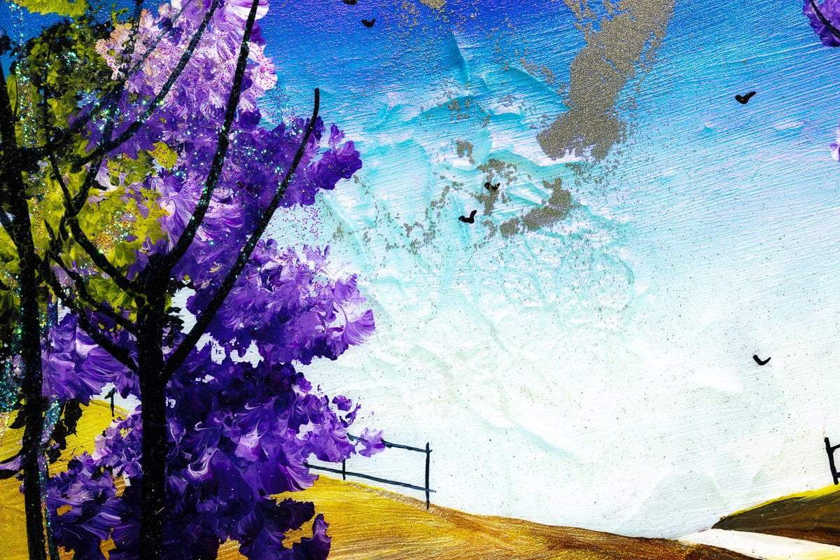Original Moonlit Path Painting - Handmade Wall Art for Living Room, Bedroom & Office Decor - Perfect Gift for Home & Housewarming
