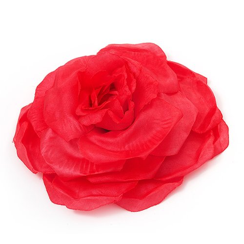 Avalaya Large Pink Fabric Rose Brooch Pin for Women - Elegant Floral Corsage for Dresses, Coats, Hats & Wedding Accessories