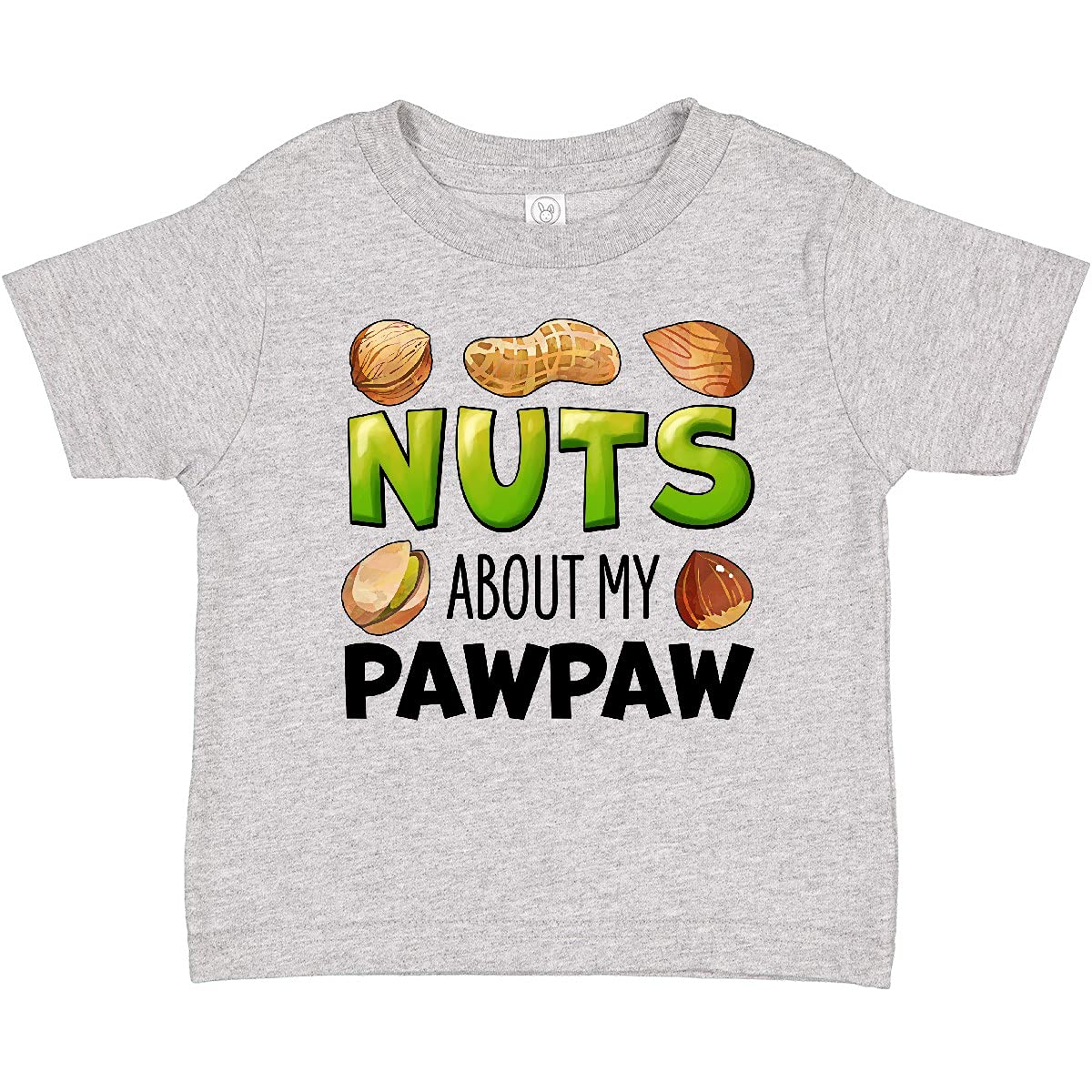 Inktastic Nuts About My Pawpaw Peanut Almond Pistachio Baby T-Shirt - Cute Graphic Tee for Grandparents Day, Family Reunions & Toddler Photo Shoots