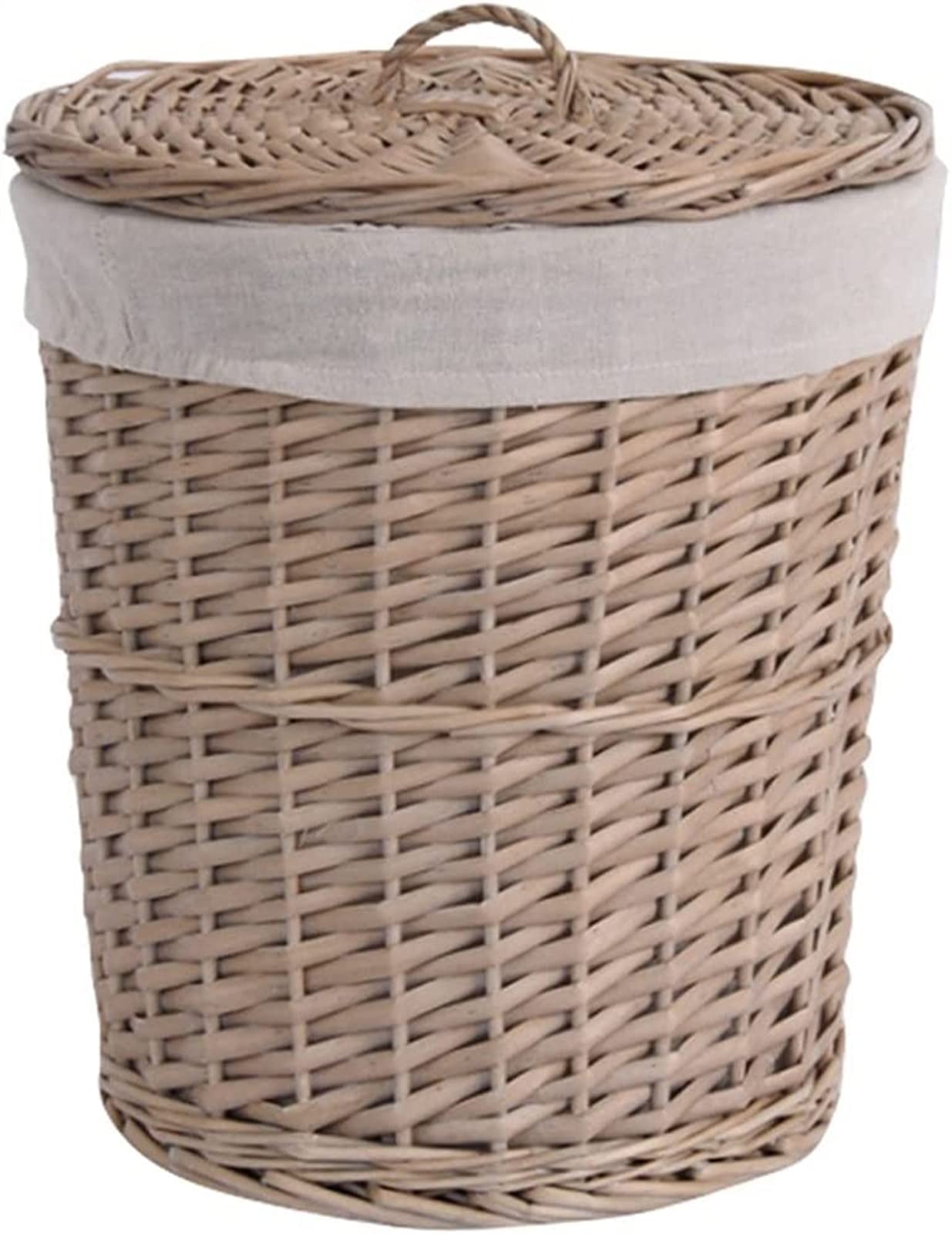 Hand-Knitted Storage Basket with Lid - Laundry Hamper for Dirty Clothes & Toys - Woven Art Organizer (Brown, Scode) | Perfect for Nursery, Bathroom & Closet Organization