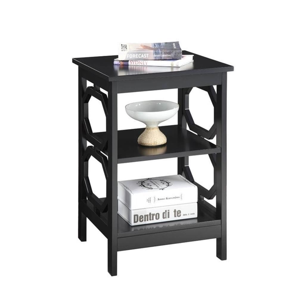 Pemberly Row Black End Table - Modern Side Table for Living Room, Bedroom, or Office - Perfect for Lamps, Books, and Decor