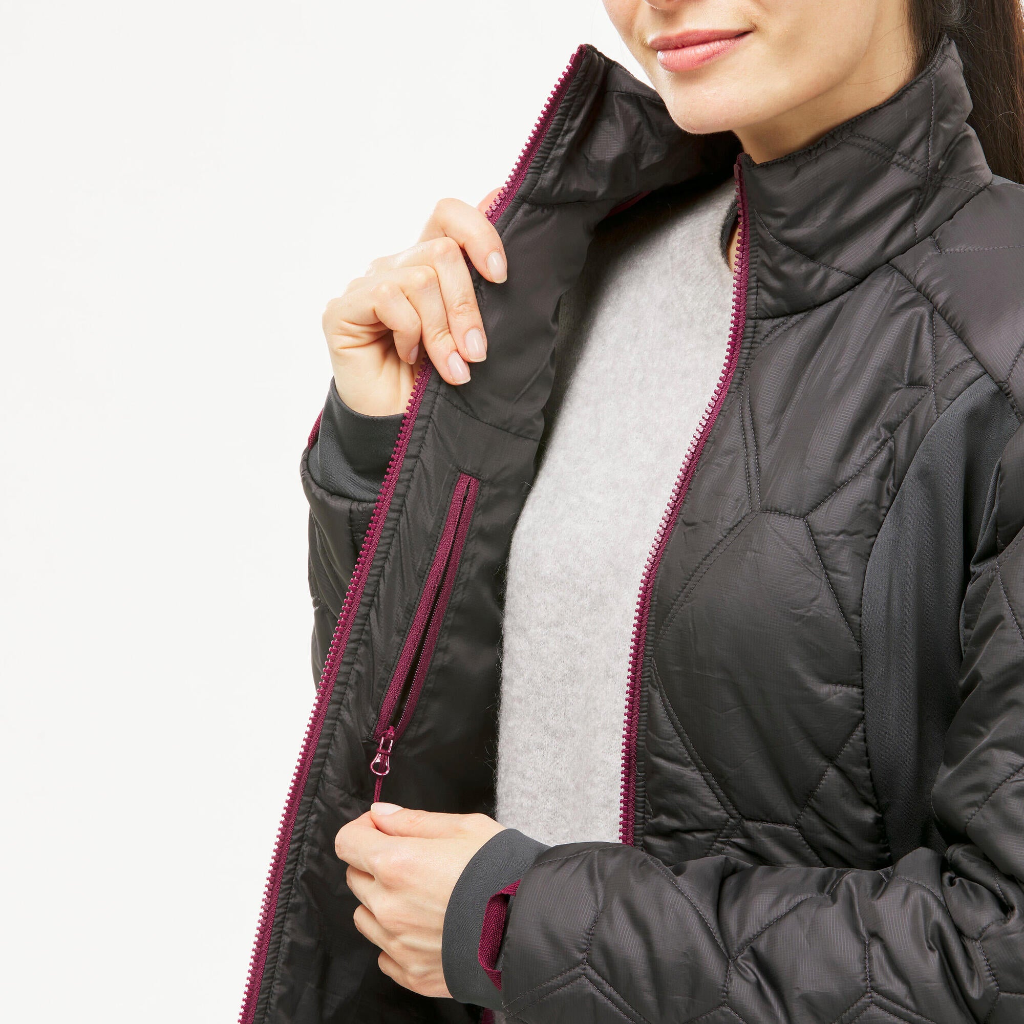 Forclaz Women's 3-in-1 Waterproof Travel Jacket - Lightweight Packable Backpacking Coat for Hiking & Outdoor Adventures (Warm to 17.6°F/-8°C) - Perfect for Camping, Trekking & Winter Travel