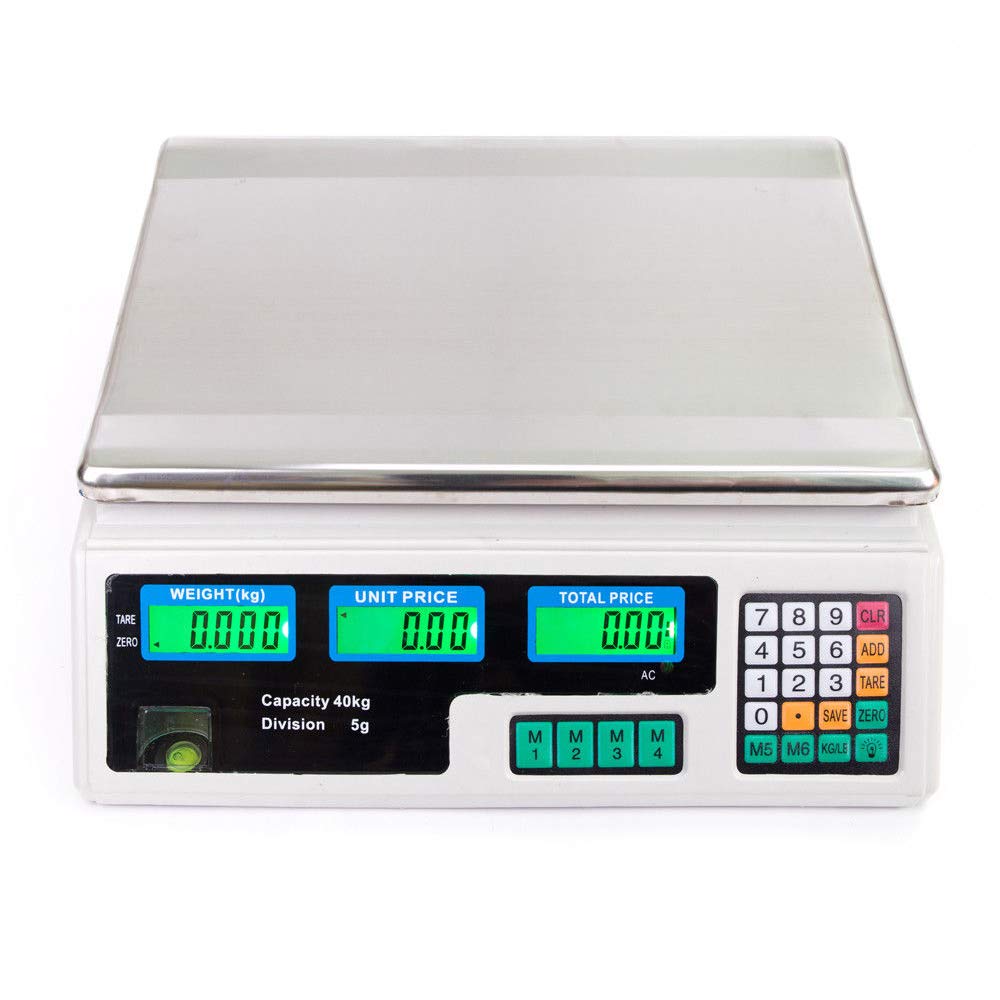 80 LB Digital Scale for Deli Food & Produce - Electronic Counting Weight Scale with Price Computing | Perfect for Grocery Stores, Farmers Markets & Commercial Kitchens