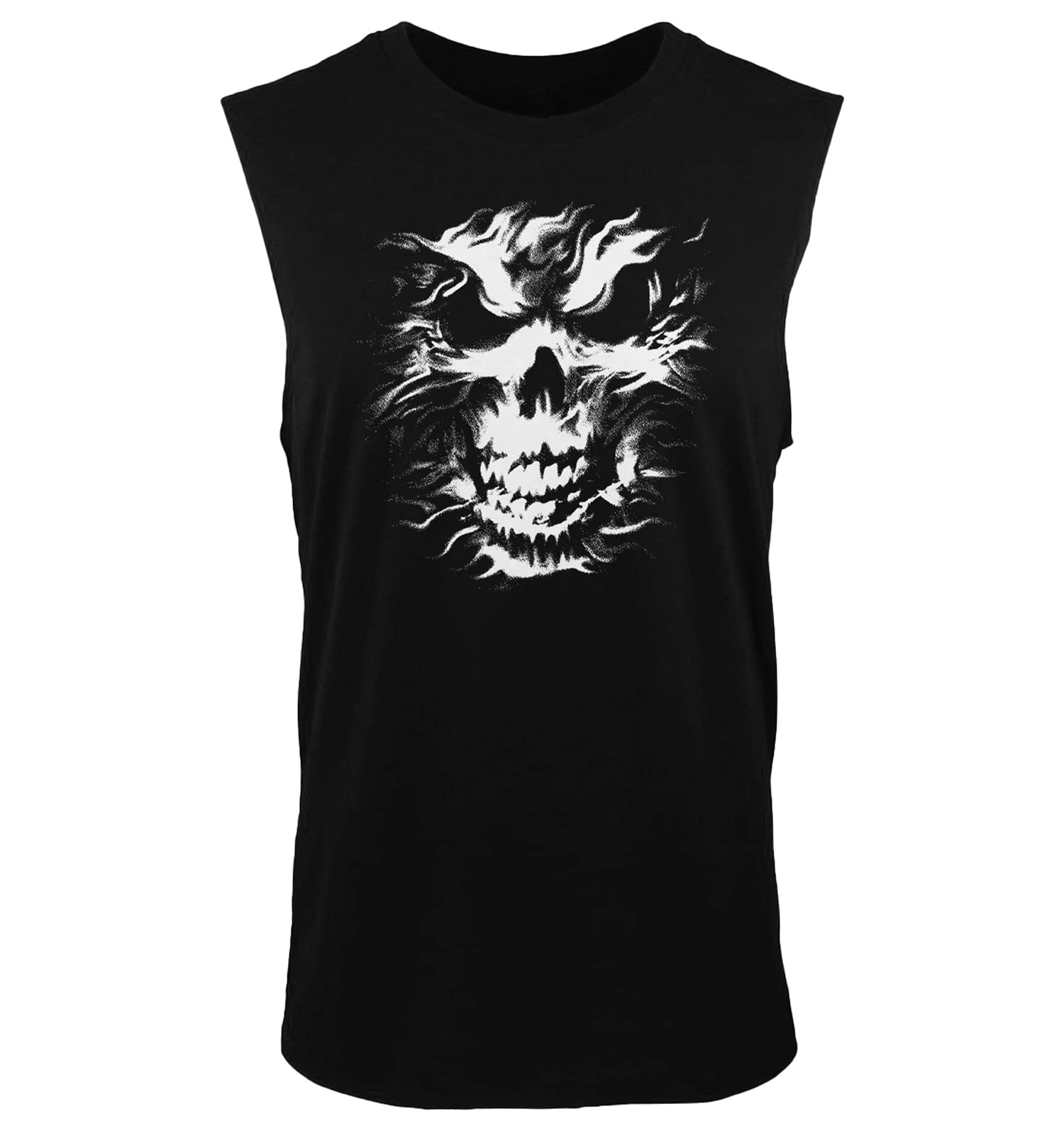 Tcombo Ghost Skull Print - Cool Skeleton Design Men's Muscle Tank Top for Gym, Workout & Streetwear Fashion