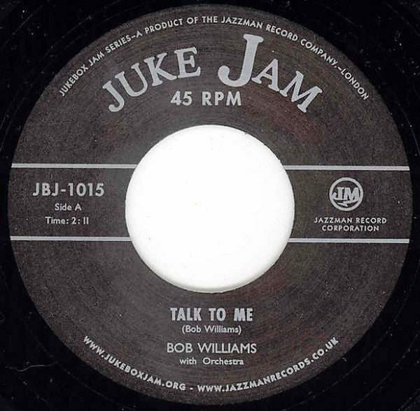 Bob Williams With Orchestra – Talk To Me / My Goose Is Cooked Vinyl Record JBJ 1015 – Classic Jazz & Swing Music for Collectors, DJs, and Vintage Music Lovers – Perfect for Home Listening, Parties, and Music Collections