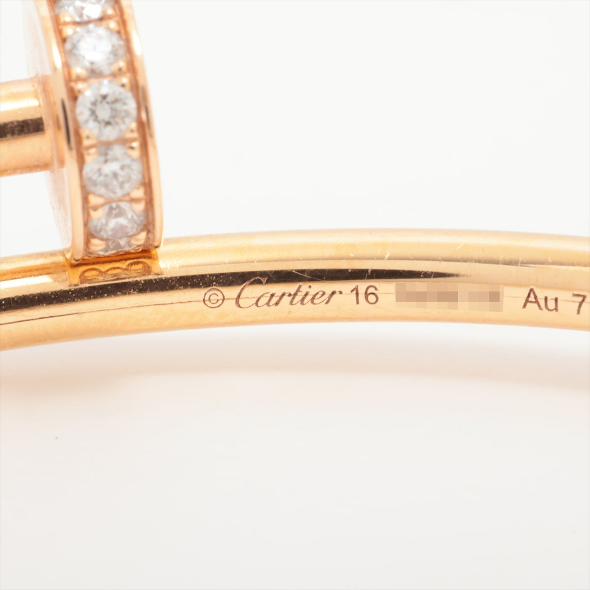 Cartier Juste un Clou SM Diamond Bracelet 18K Rose Gold Size 16 - Luxury Jewelry Gift for Women, Anniversary & Special Occasions