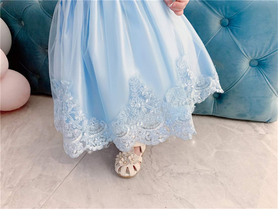 KISSOURBABY Toddler Baptism Dress for Baby Girls - Embroidered Christening Gown with Matching Headband | Perfect for Christenings, First Communion & Special Occasions