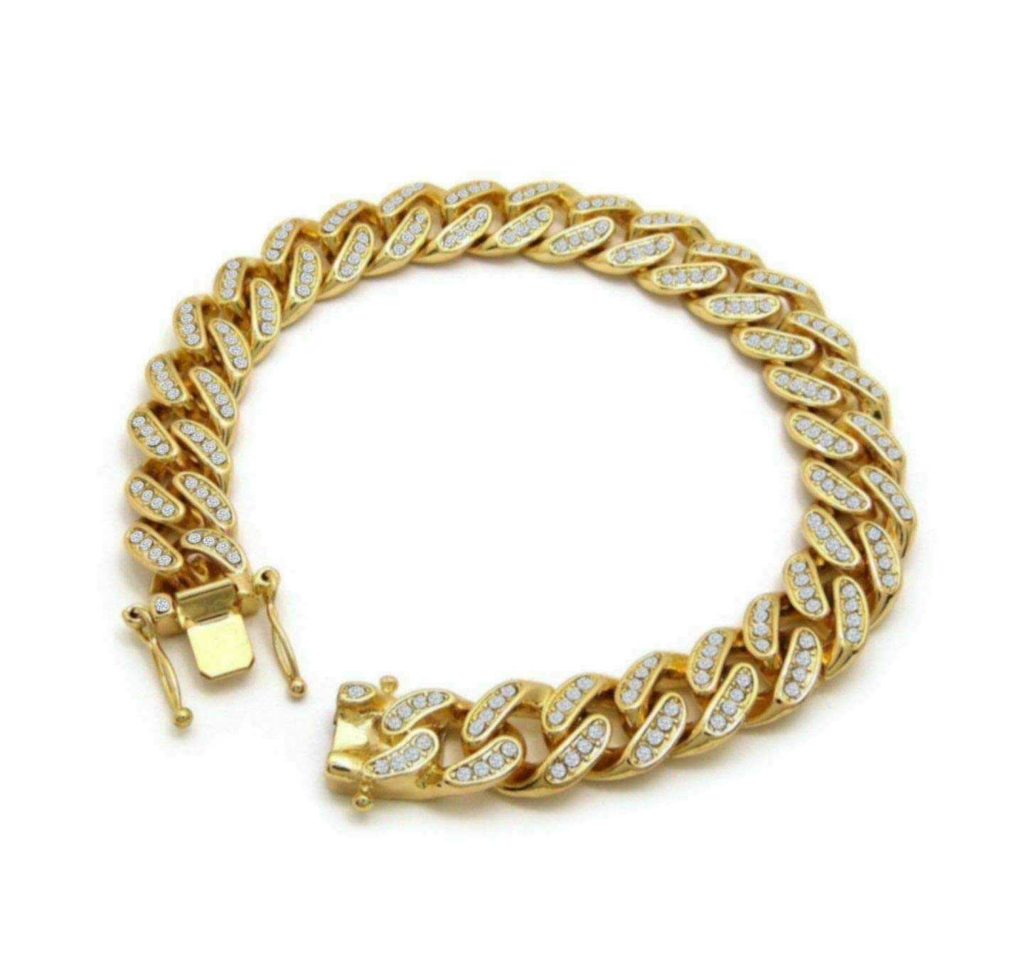 Men's Hip Hop Gold or Silver 12mm Iced Box Lock Miami Cuban Choker Chain Necklace - Perfect for Streetwear, Rap Fashion & Urban Style Accessories