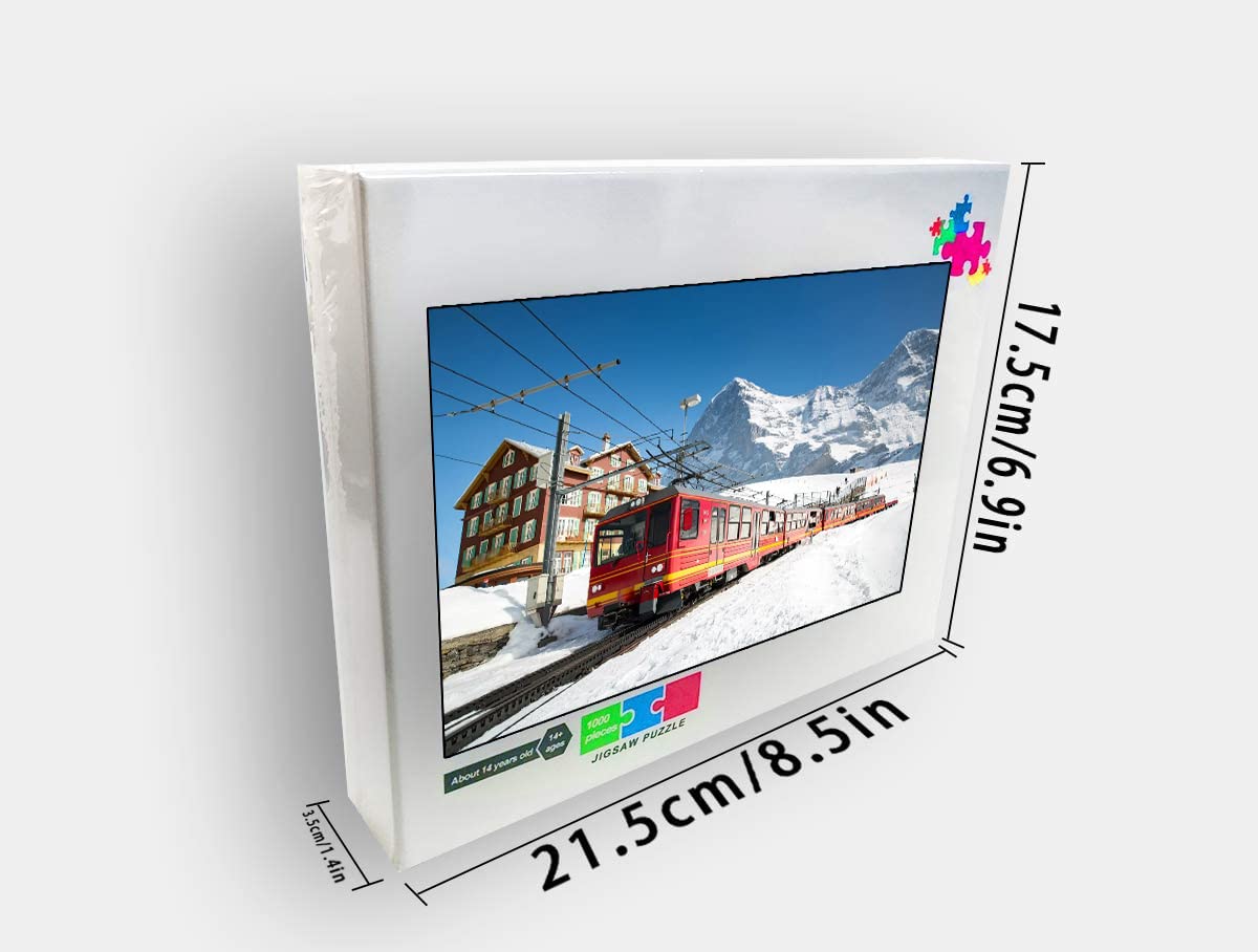1000-Piece Switzerland Jungfrau Wood Jigsaw Puzzle - Creative Nature Scenery Challenge for Adults & Teens - Perfect for Family Game Night & Home Decor