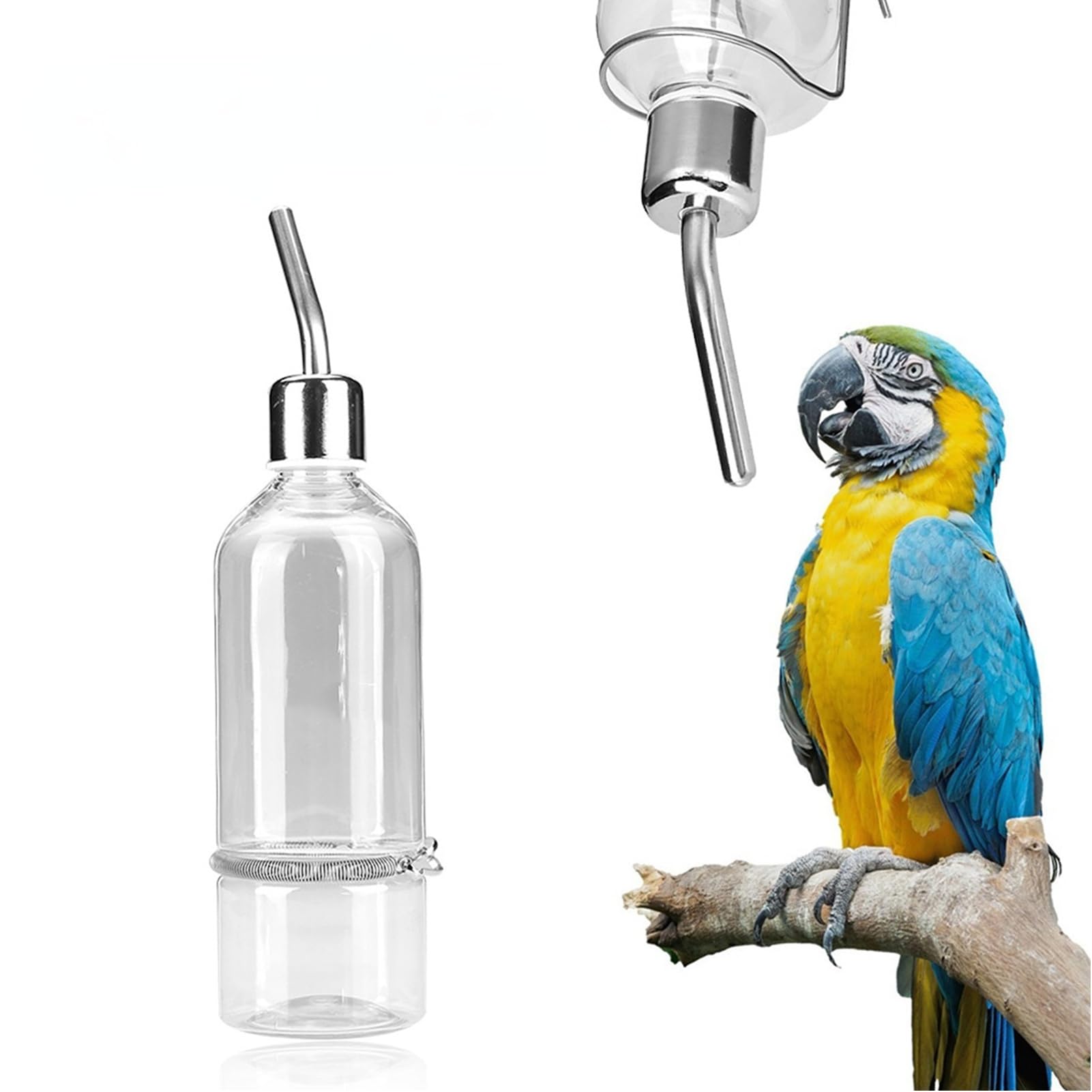 No Drip Parrot Water Feeder - Hanging Small Animal Water Bottle for Birds, Hamsters, Rabbits, Chinchillas & Ferrets | Leak-Proof Design for Cages, Aviaries & Pet Travel | Ideal for Home, Outdoor & Travel Use