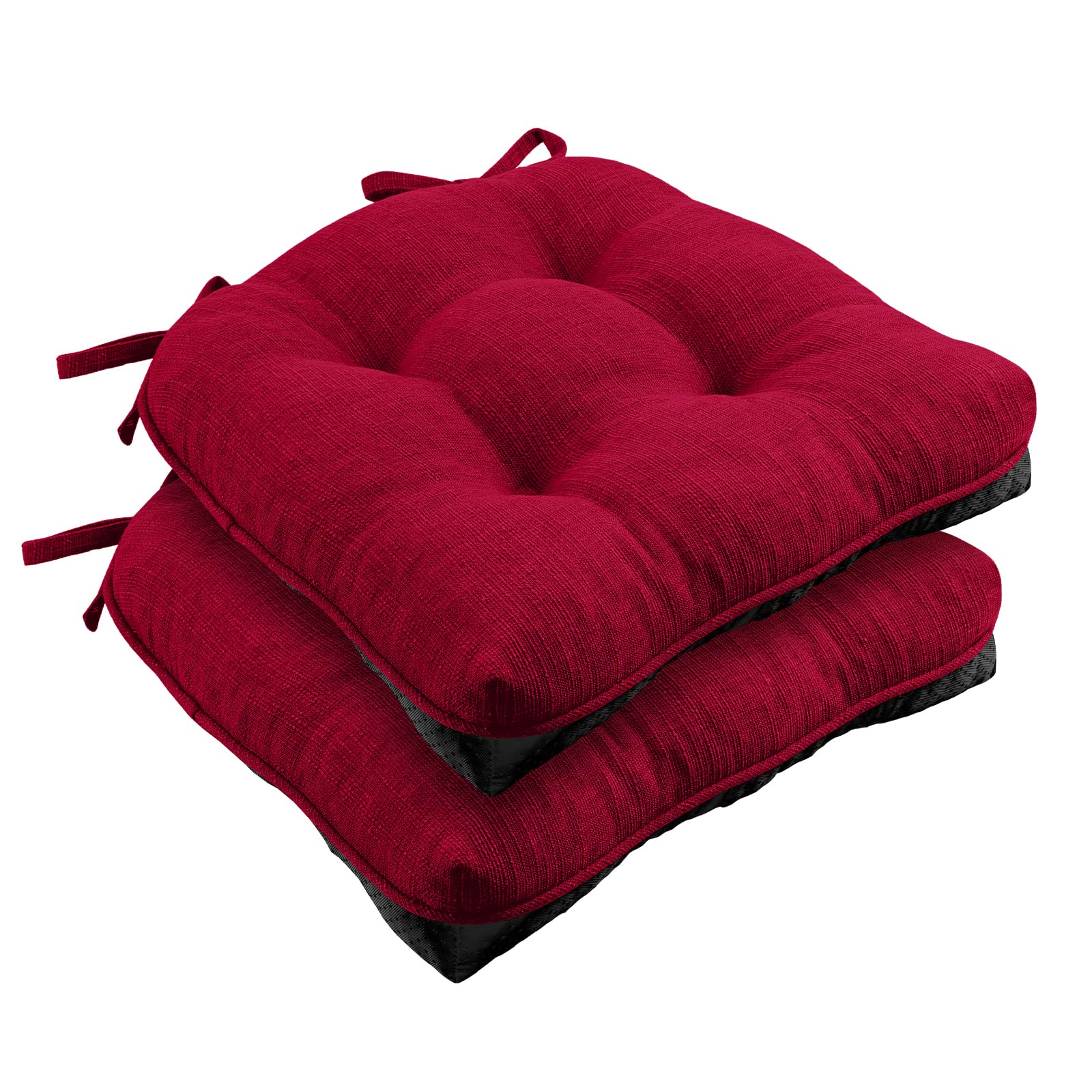 Non-Slip Tufted Memory Foam Chair Cushions Set of 2 - 15.5