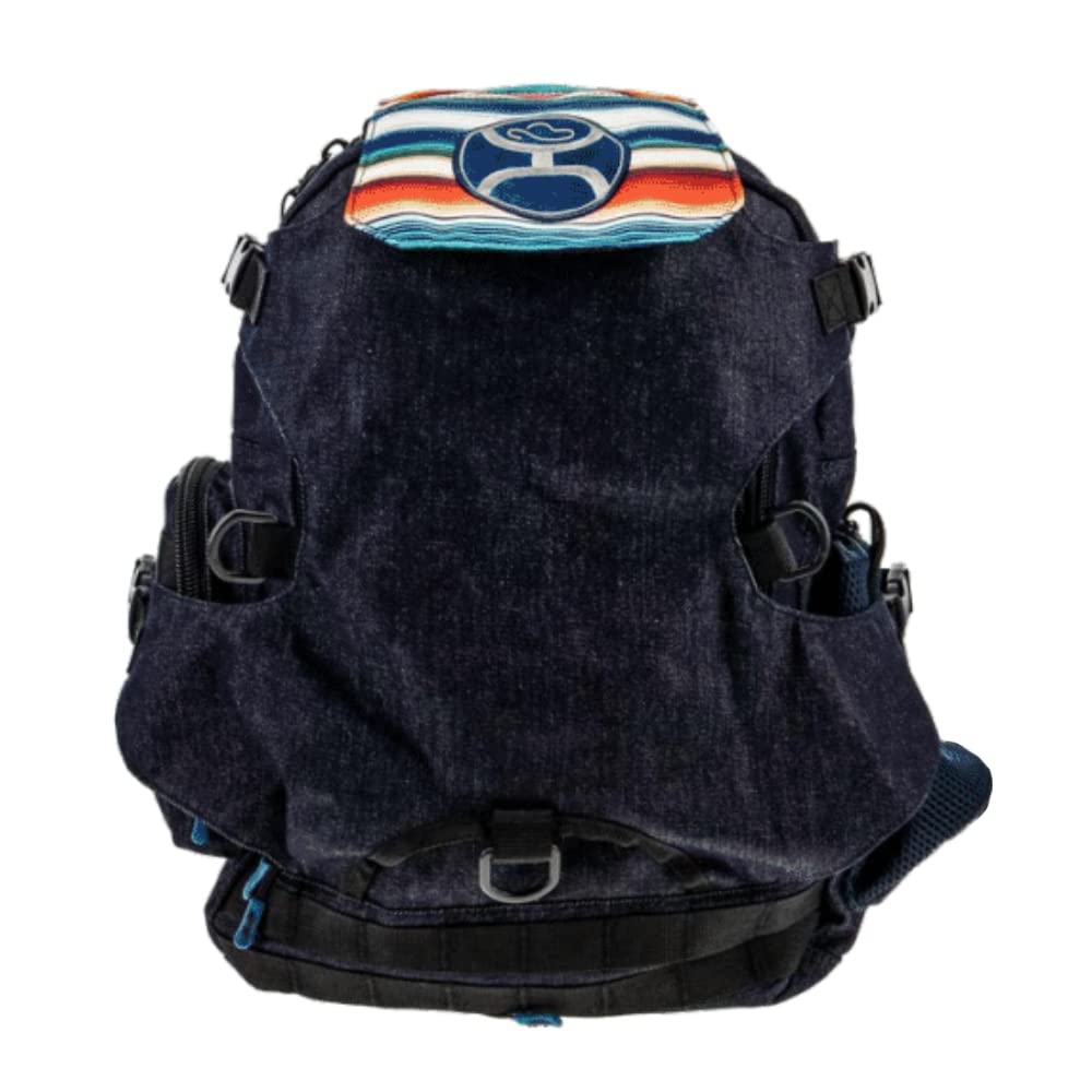 HOOEY Mule 25L Multifunctional Backpack for School, Hiking & Rodeo - Durable Denim/Serape Design Fits Books, Boots & Cowboy Hats | Perfect for Outdoor Adventures, College & Western Lifestyle