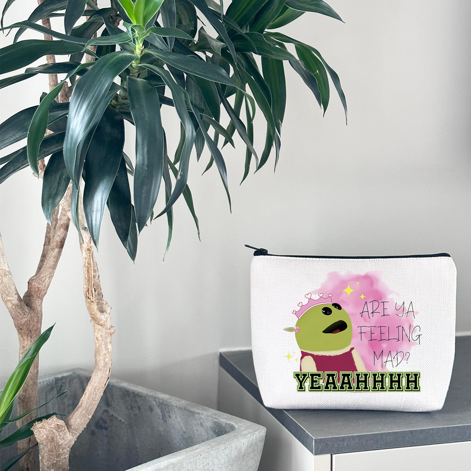 WCGXKO Cartoon Movie Lover Makeup Bag - Funny 'Are Ya Feeling Mad Yeaahhhh' Cosmetic Zipper Pouch for Women - Perfect Gift for Movie Fans, Cosmetics Storage & Travel Organizer