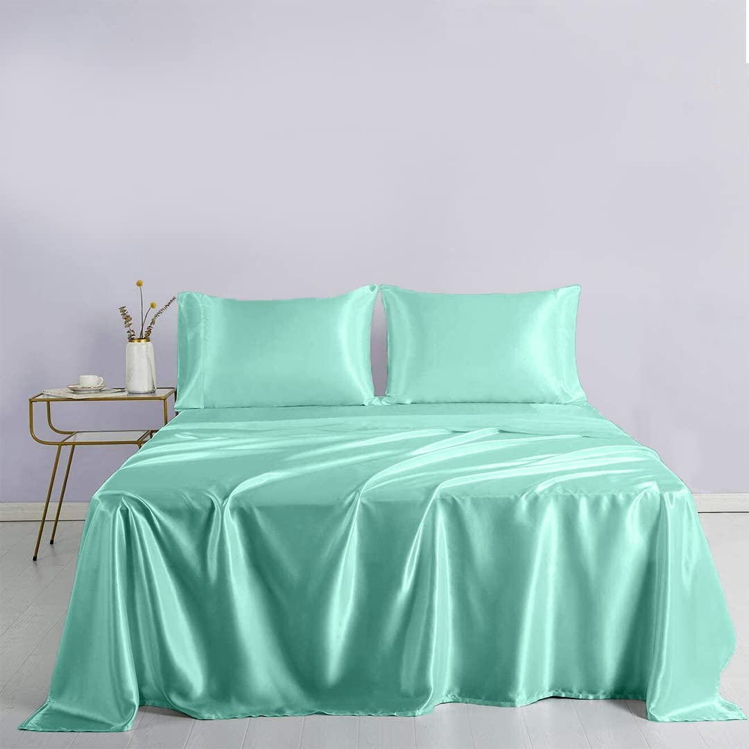 Luxury 6-Piece Silk Satin Bed Sheet Set - 19