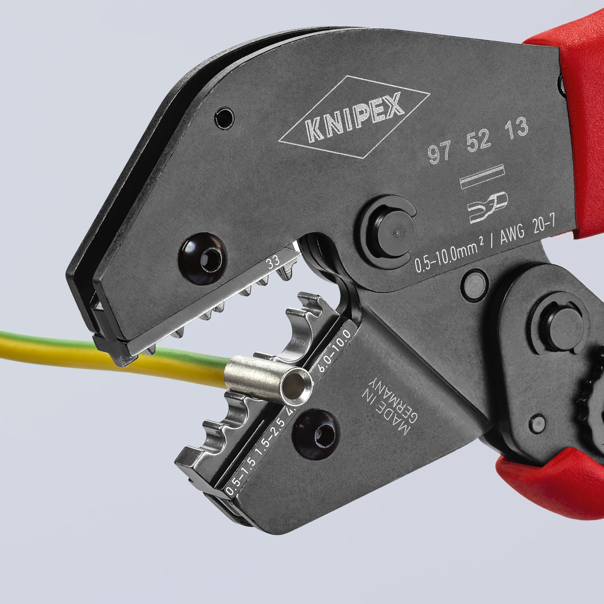KNIPEX Crimping Pliers for Non-Insulated Cable Lugs - Professional Wire Terminal Crimper Tool for Electrical Wiring, Automotive & DIY Projects