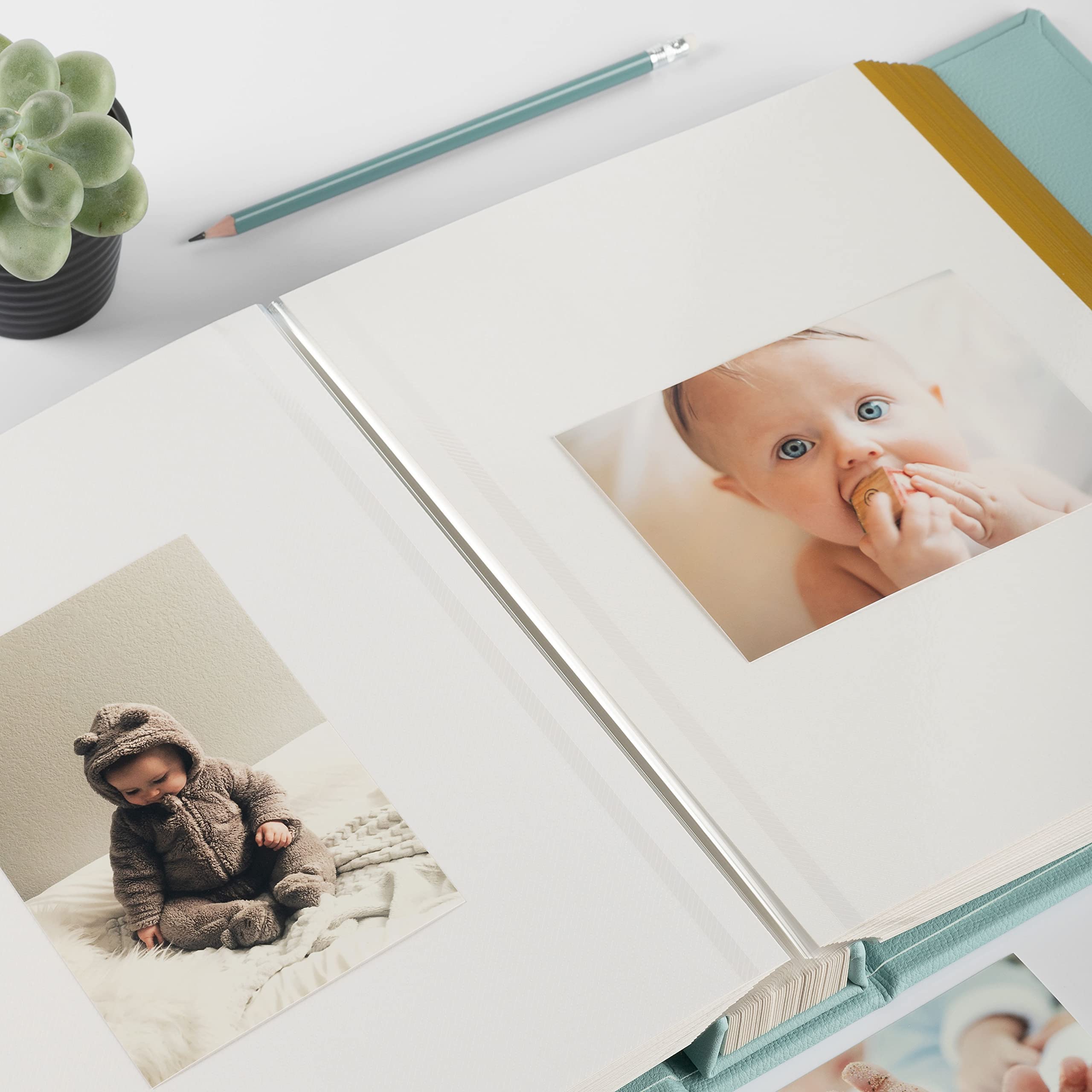 Eco-Friendly Leather Self-Adhesive Baby Photo Album - Custom Memory Book for Boys & Girls | Personalized Baby Shower Gift | Perfect for Newborn Milestones, First Birthday Keepsakes & Family Scrapbooking