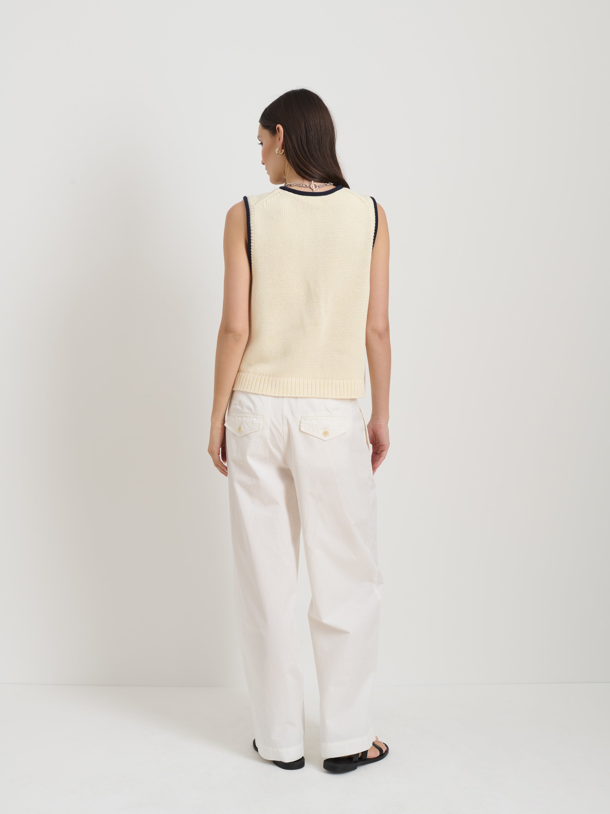 Stylish Bridget Tipped Vest in Soft Cotton for Women | Casual Layering Piece for Fall & Winter Outfits | Perfect for Office Wear and Weekend Outings